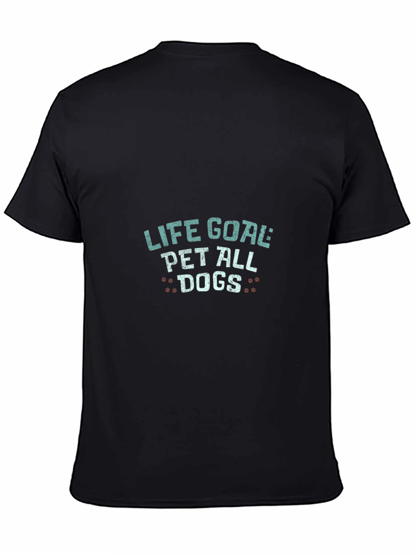 Camiseta Negra Life Goal Pet All Dogs