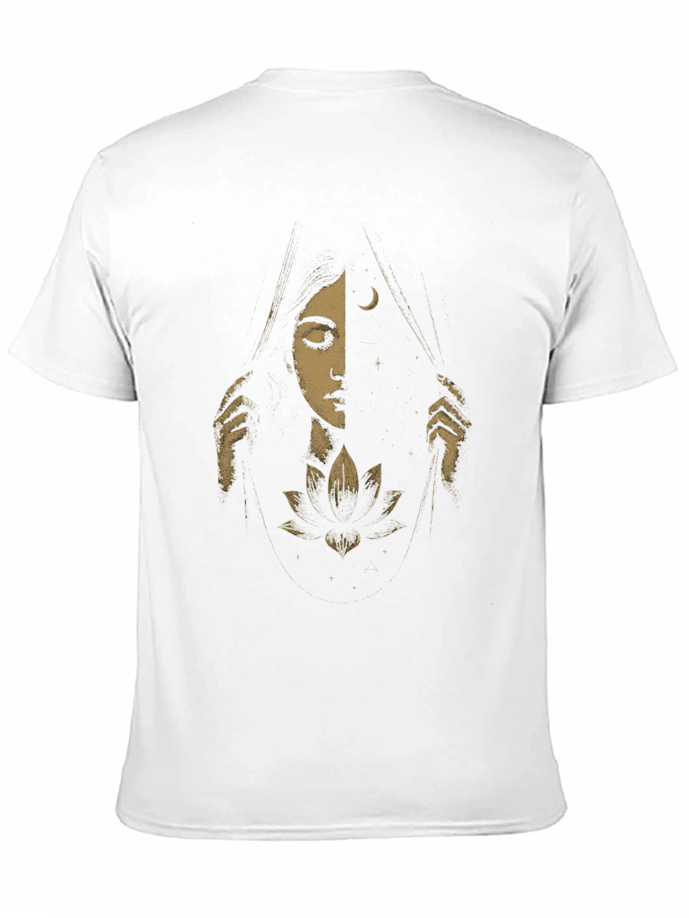 Camiseta Negra con Diseño de Luna y Flor