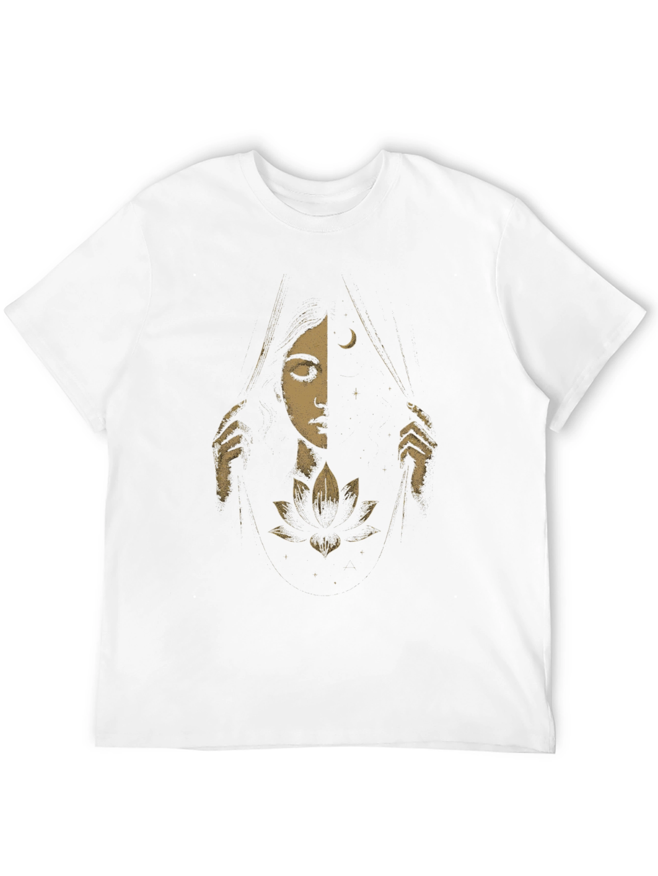 Camiseta Negra con Diseño de Luna y Flor