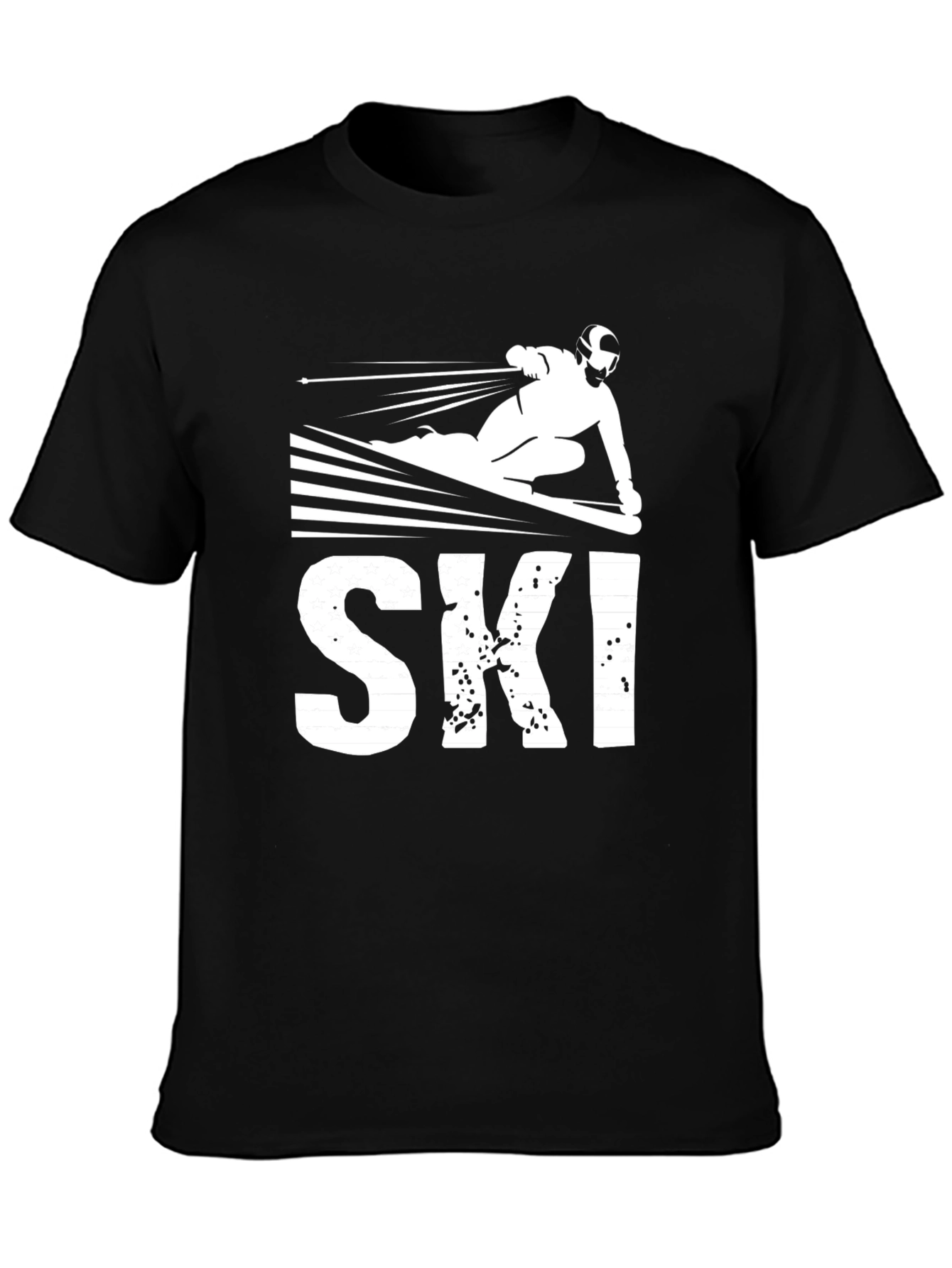 Camiseta Negra Estampado Ski