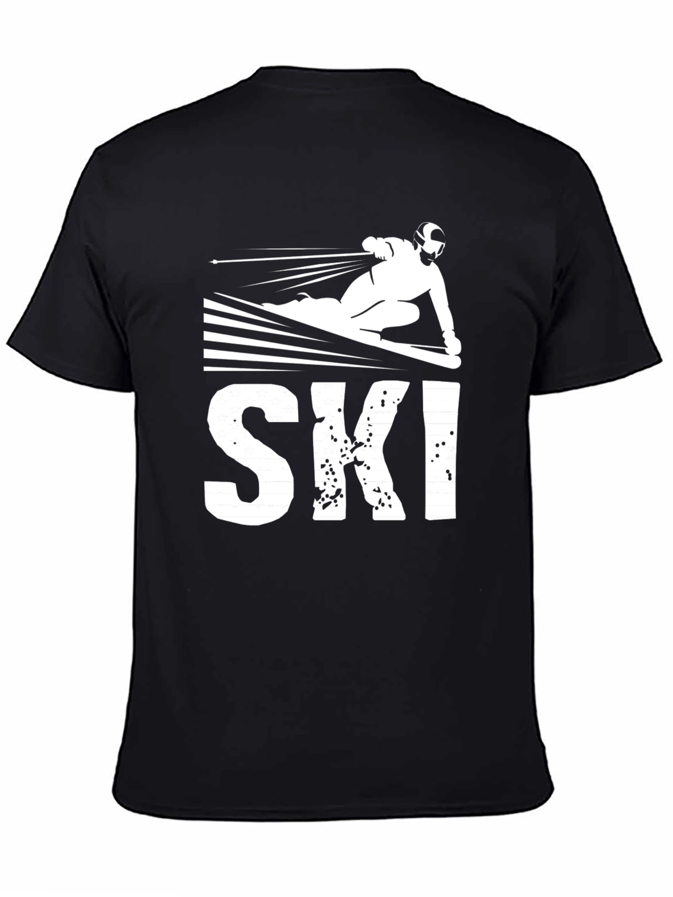 Camiseta Negra Estampado Ski
