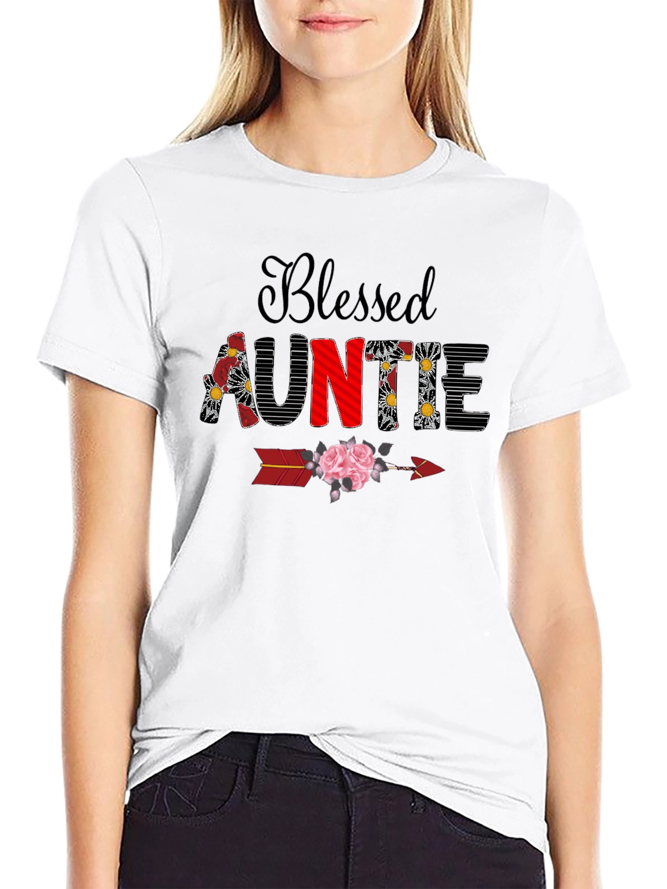 Camiseta Blessed Auntie Floral - Regalo Tía