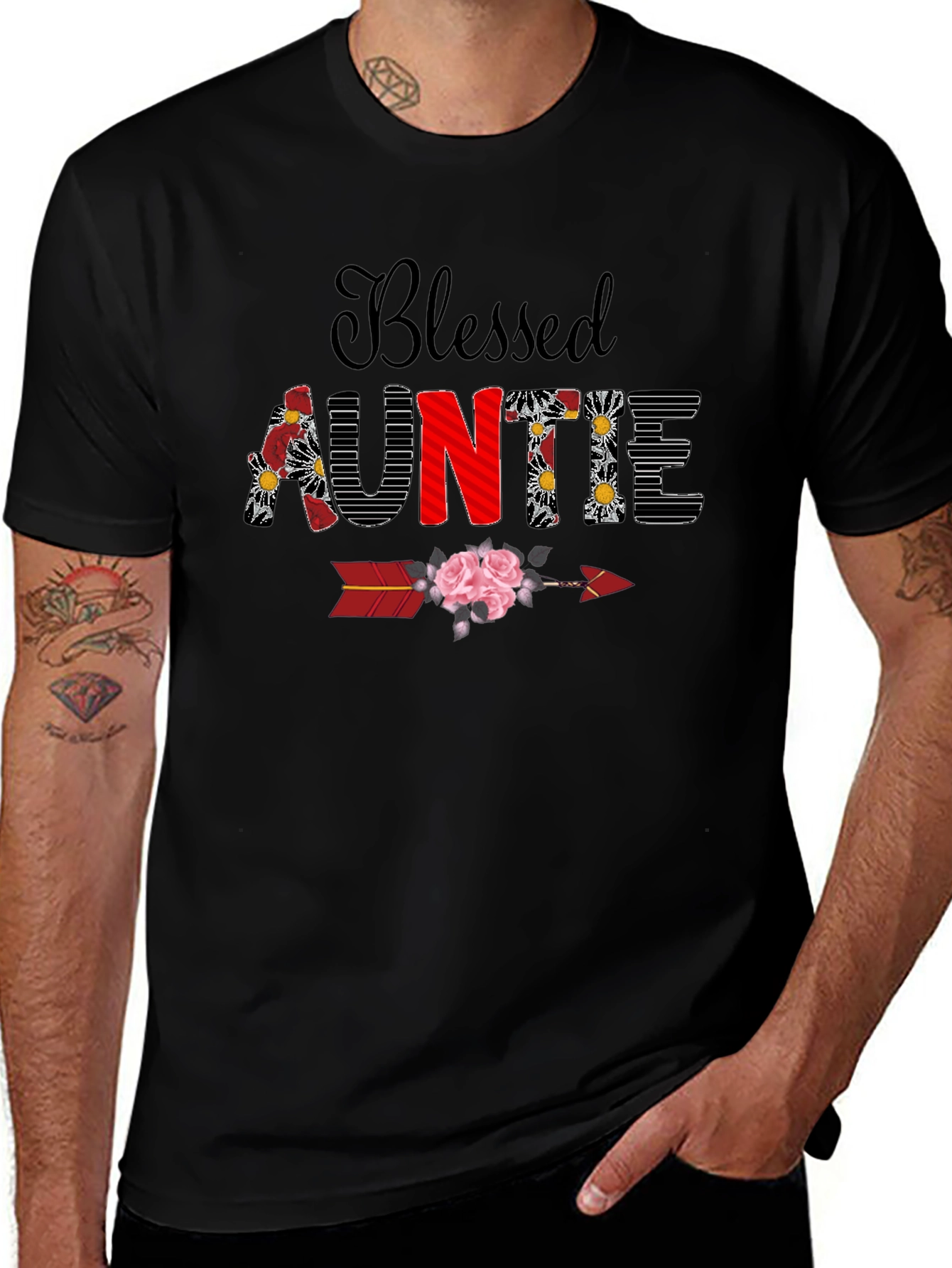 Camiseta Blessed Auntie Floral - Regalo Tía