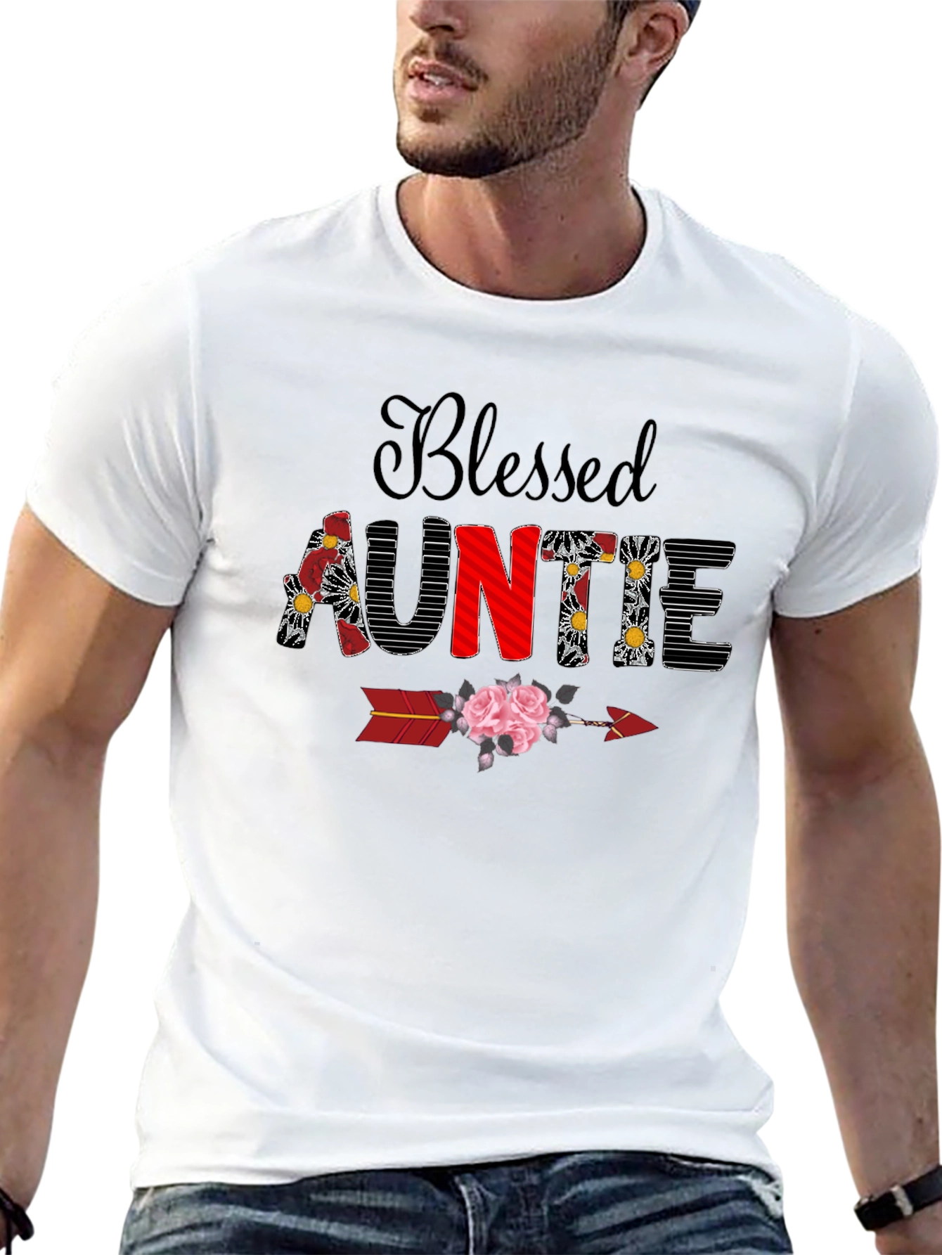 Camiseta Blessed Auntie Floral - Regalo Tía