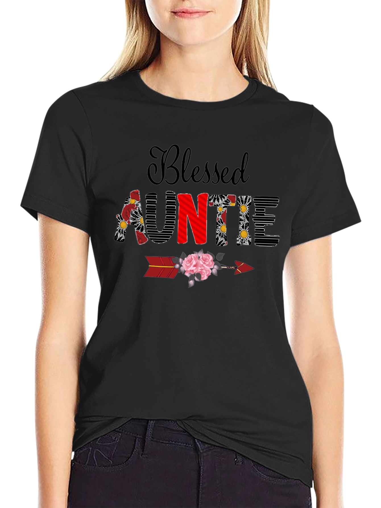 Camiseta Blessed Auntie Floral - Regalo Tía