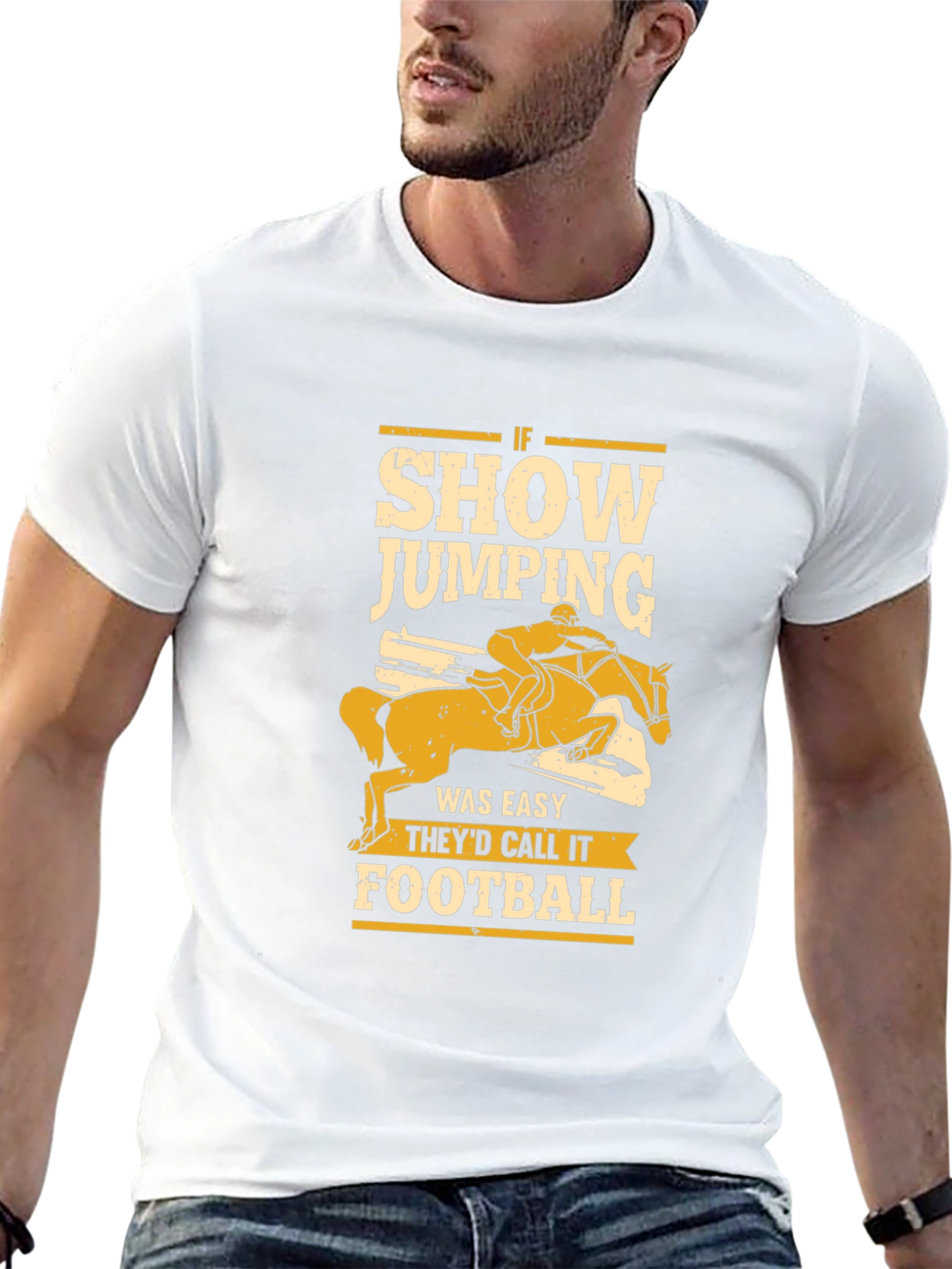 Camiseta Negra Show Jumping para Amantes de la Equitación