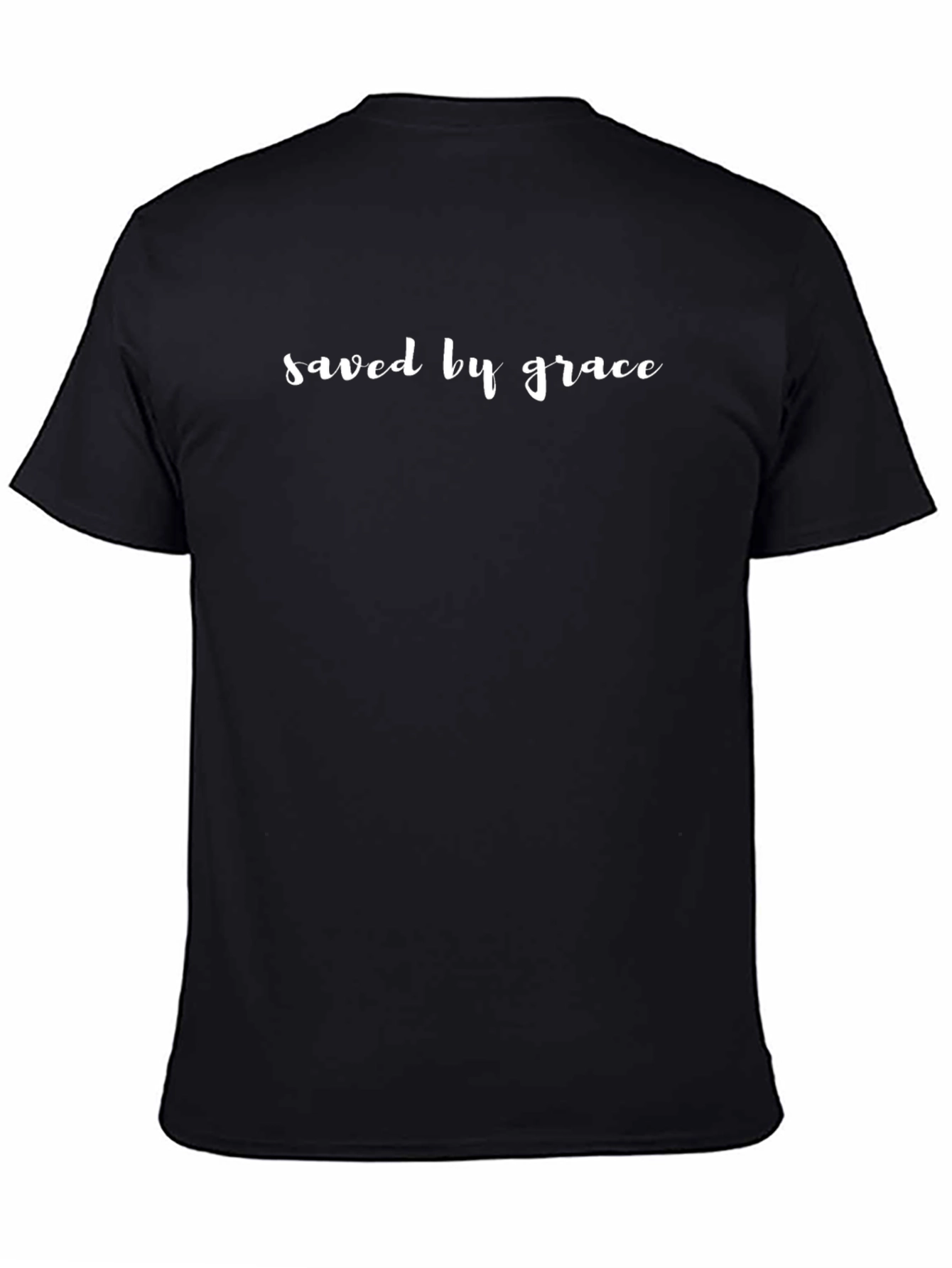 Camiseta Negra Salvado por Gracia