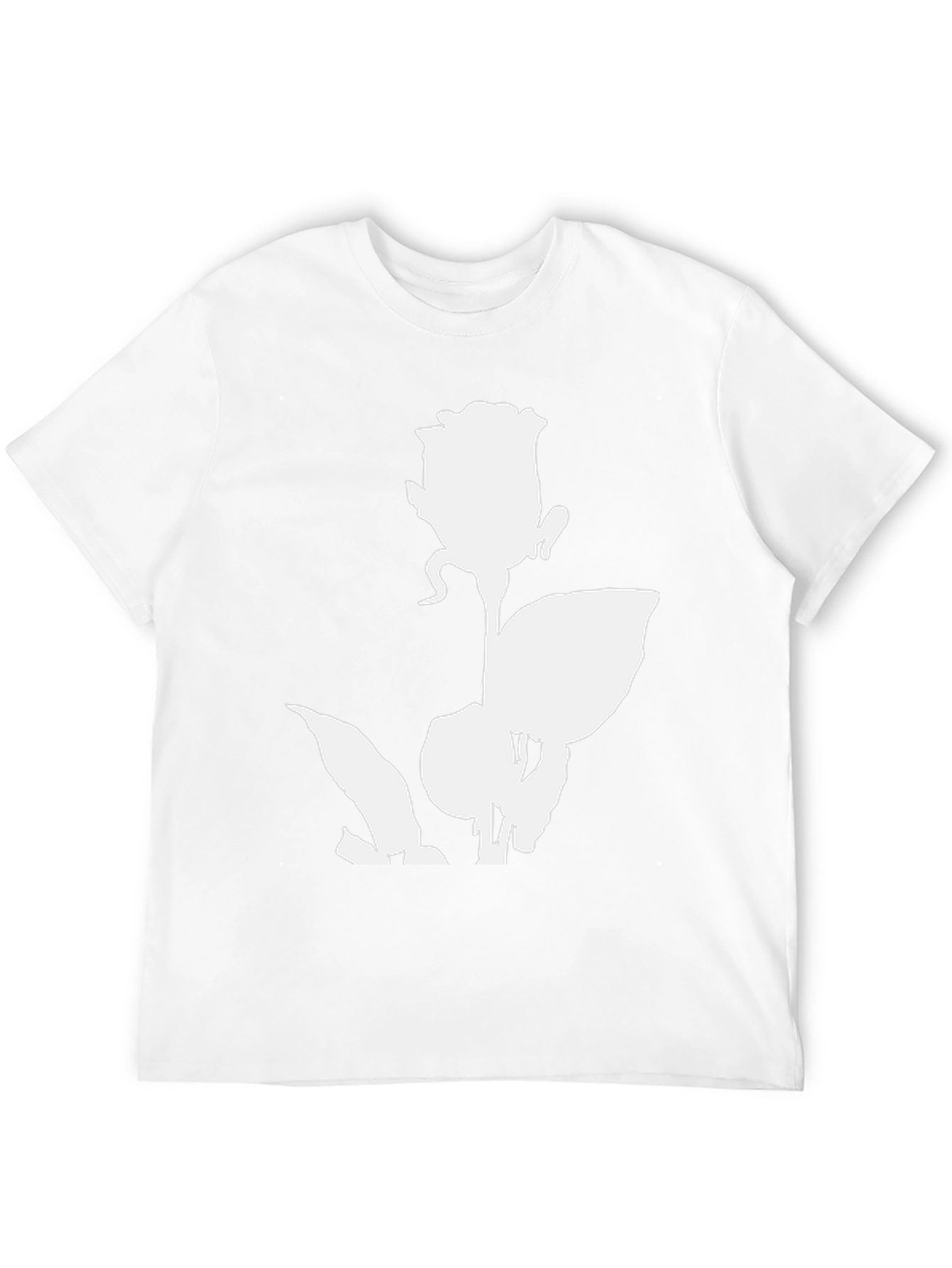 Camiseta Negra con Diseño de Rosa Blanca