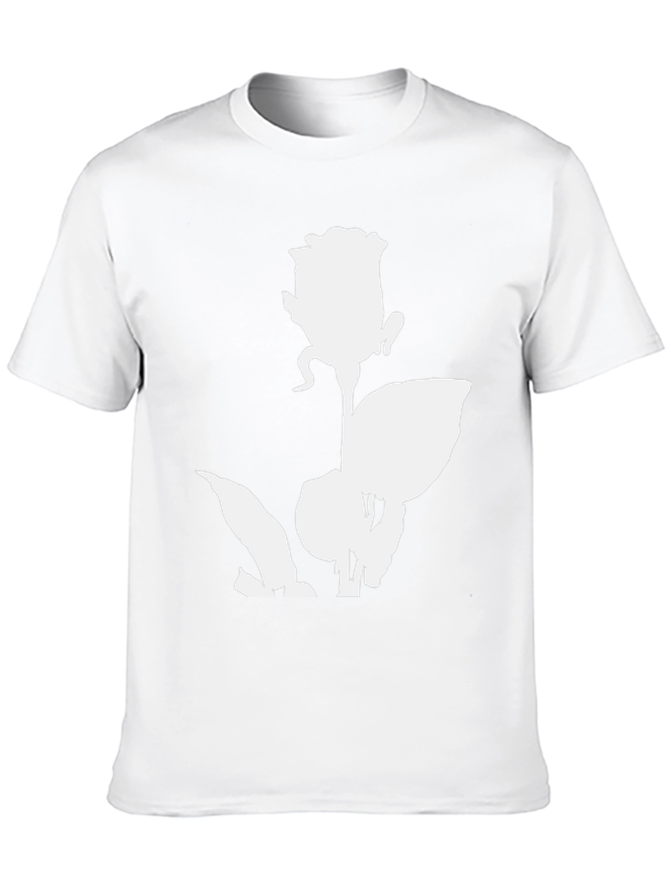 Camiseta Negra con Diseño de Rosa Blanca