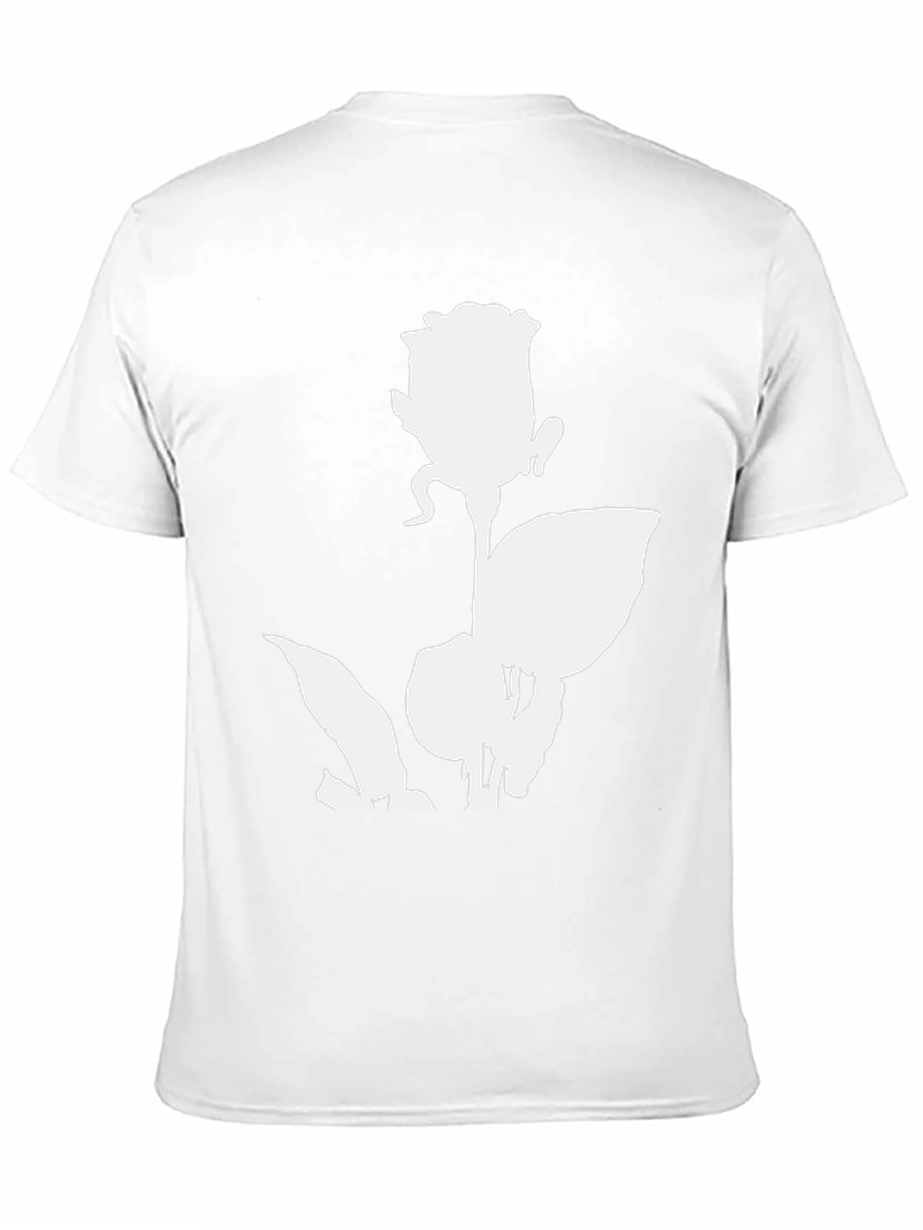 Camiseta Negra con Diseño de Rosa Blanca