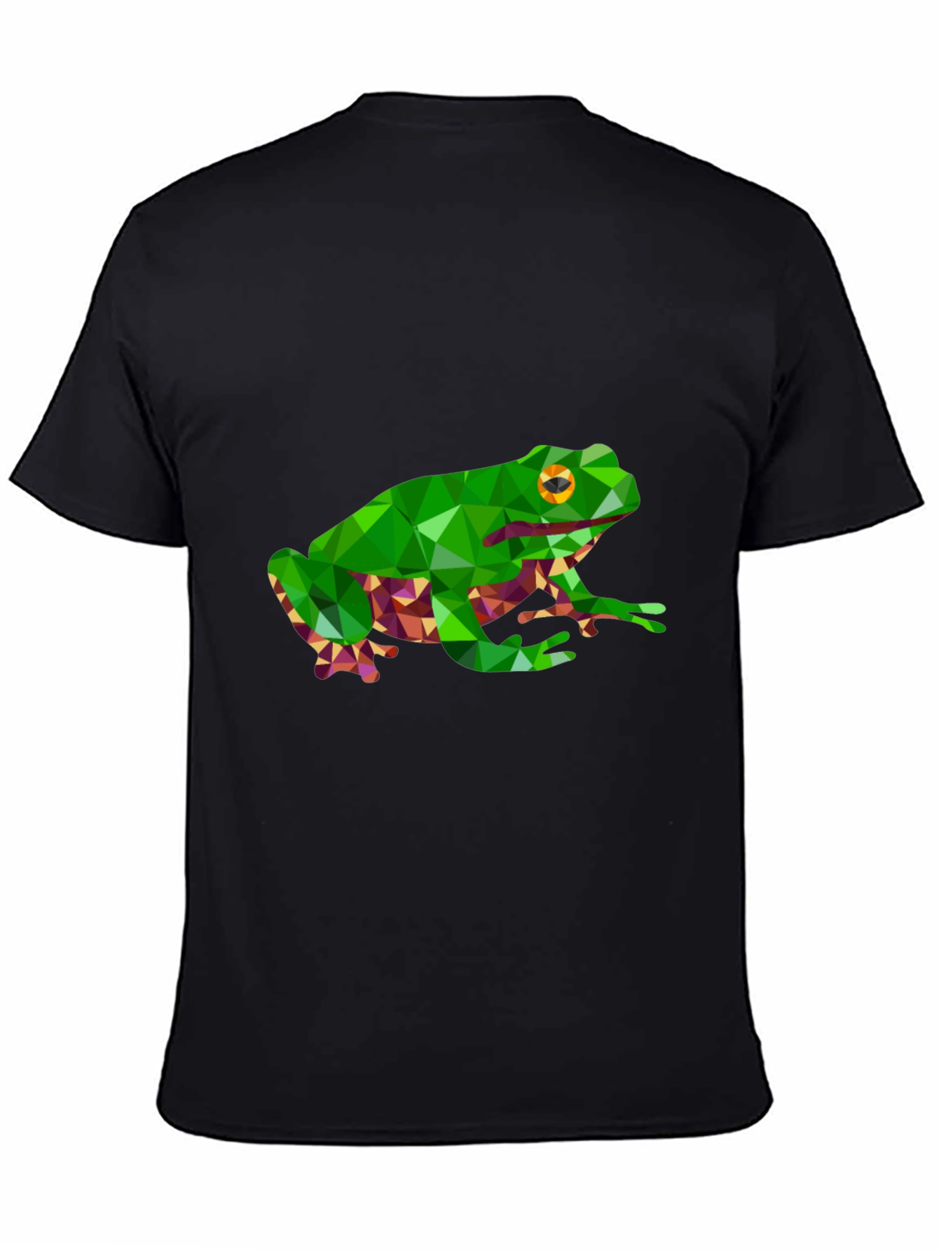 Camiseta Negra con Diseño de Rana Geométrica