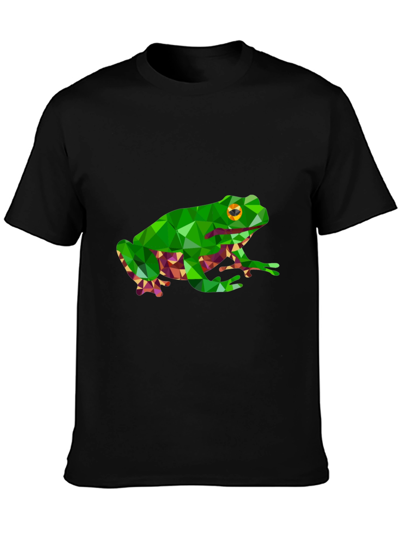 Camiseta Negra con Diseño de Rana Geométrica