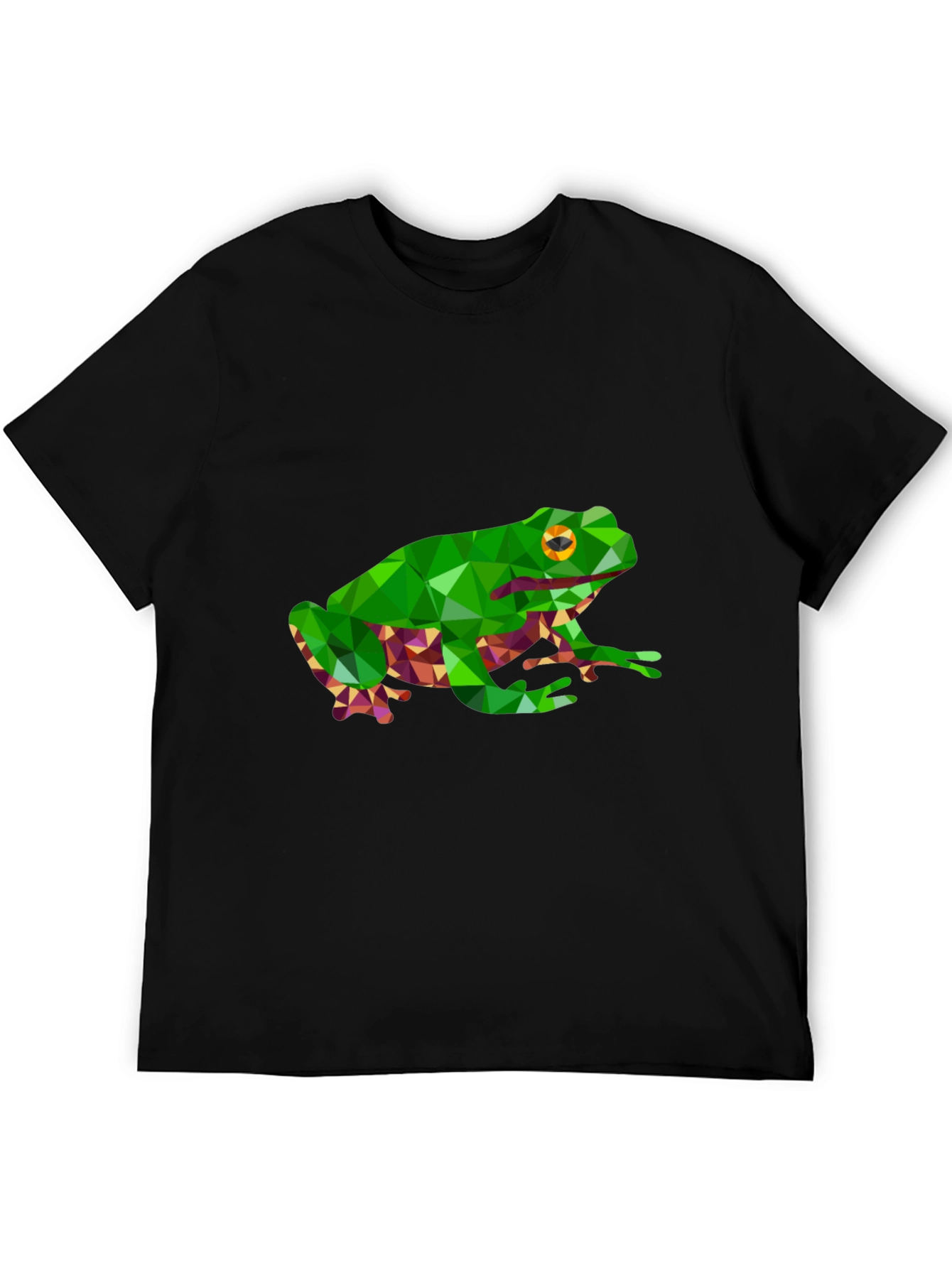 Camiseta Negra con Diseño de Rana Geométrica