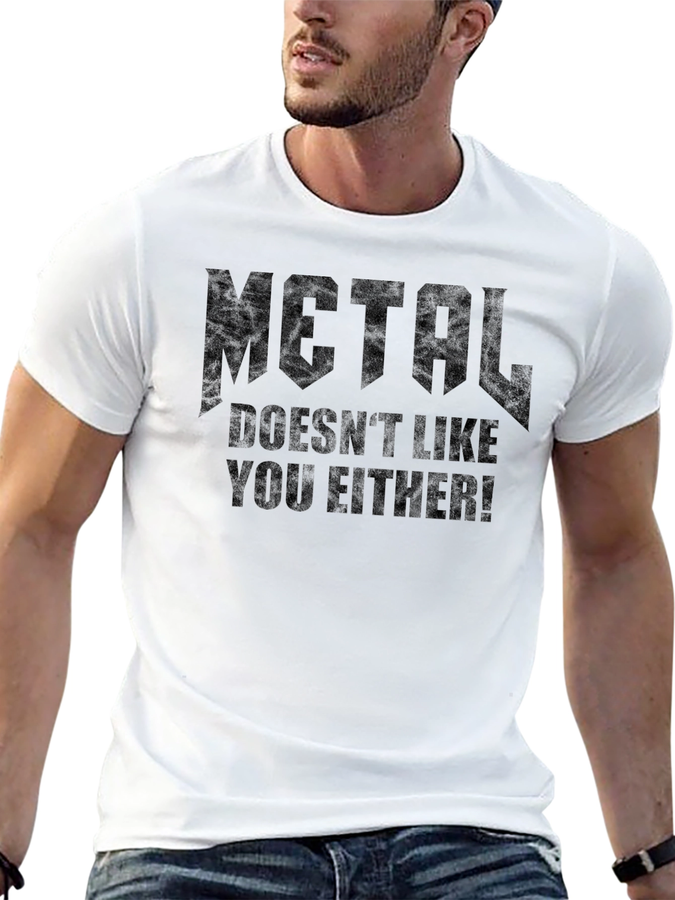 Camiseta Negra Metal Doesnt Like You Either!