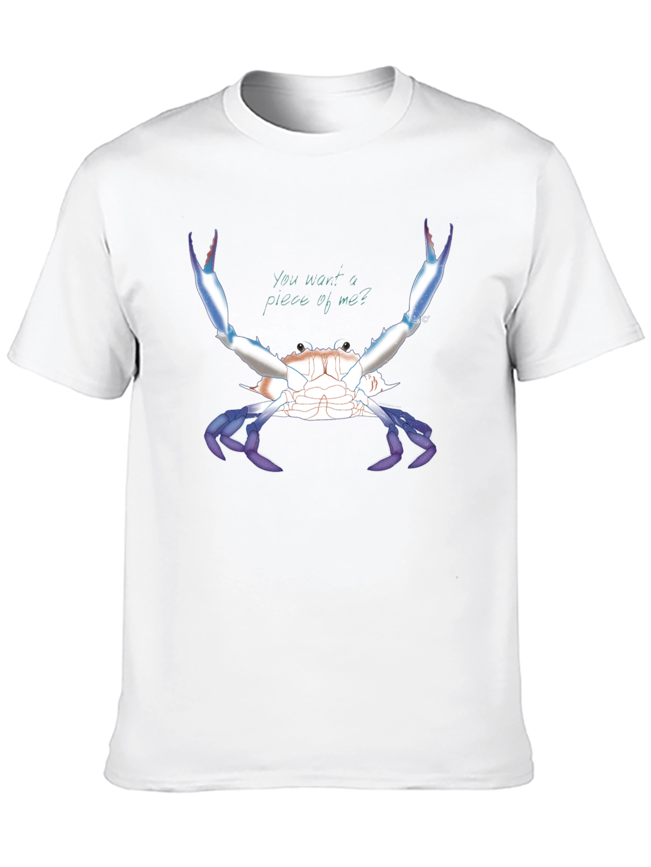 Camiseta Negra con Diseño de Cangrejo Azul