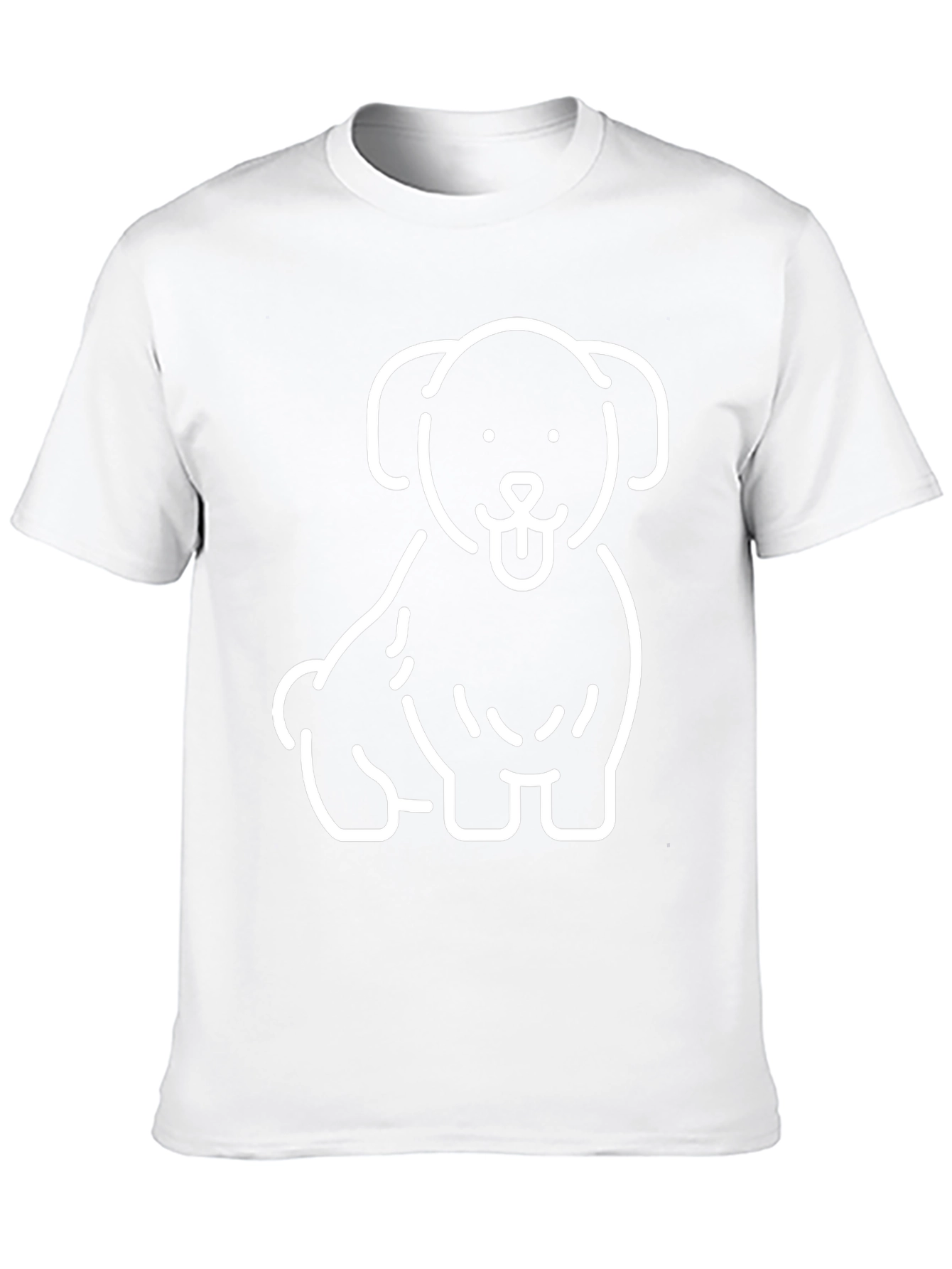 Camiseta Negra con Diseño de Perrito Blanco