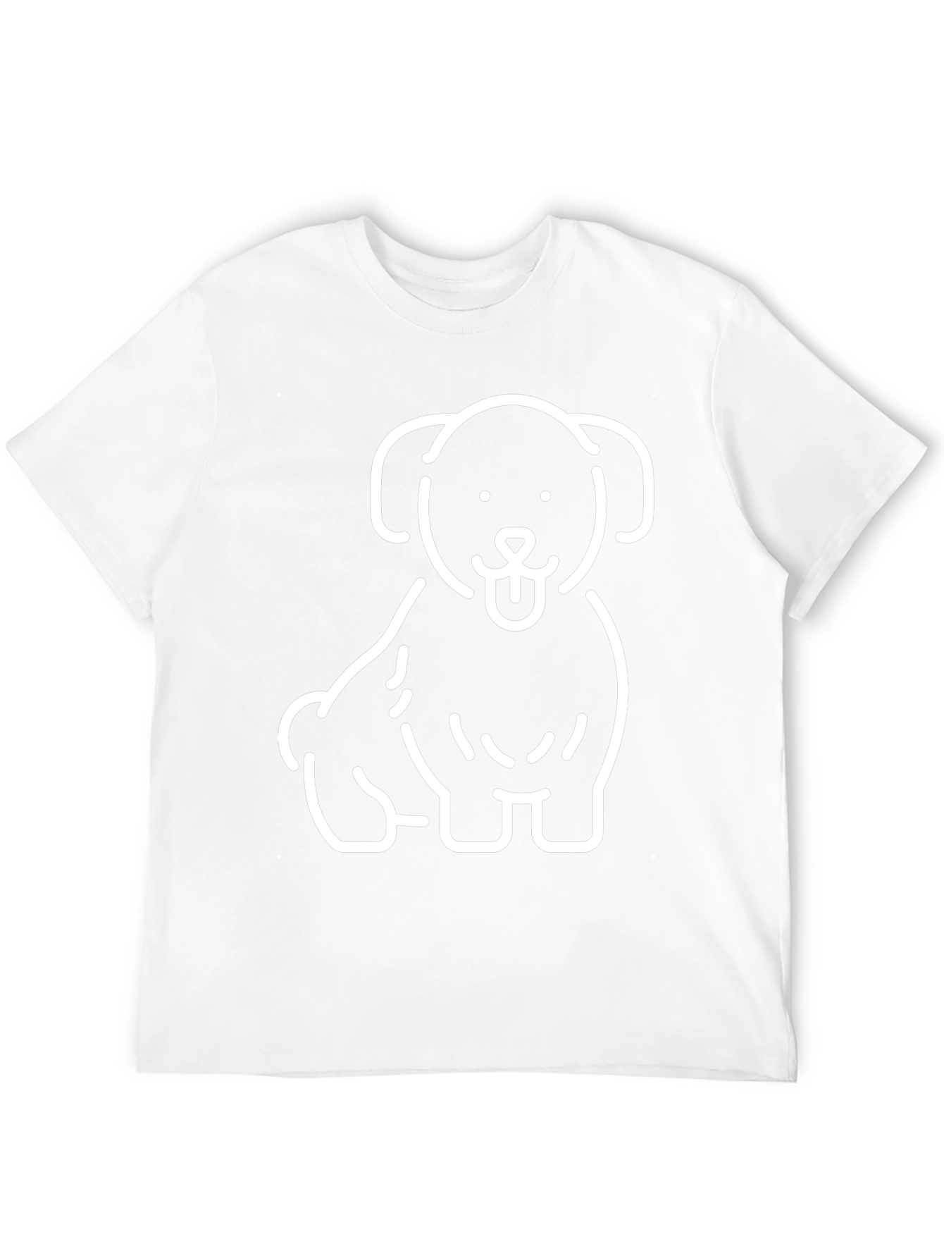 Camiseta Negra con Diseño de Perrito Blanco