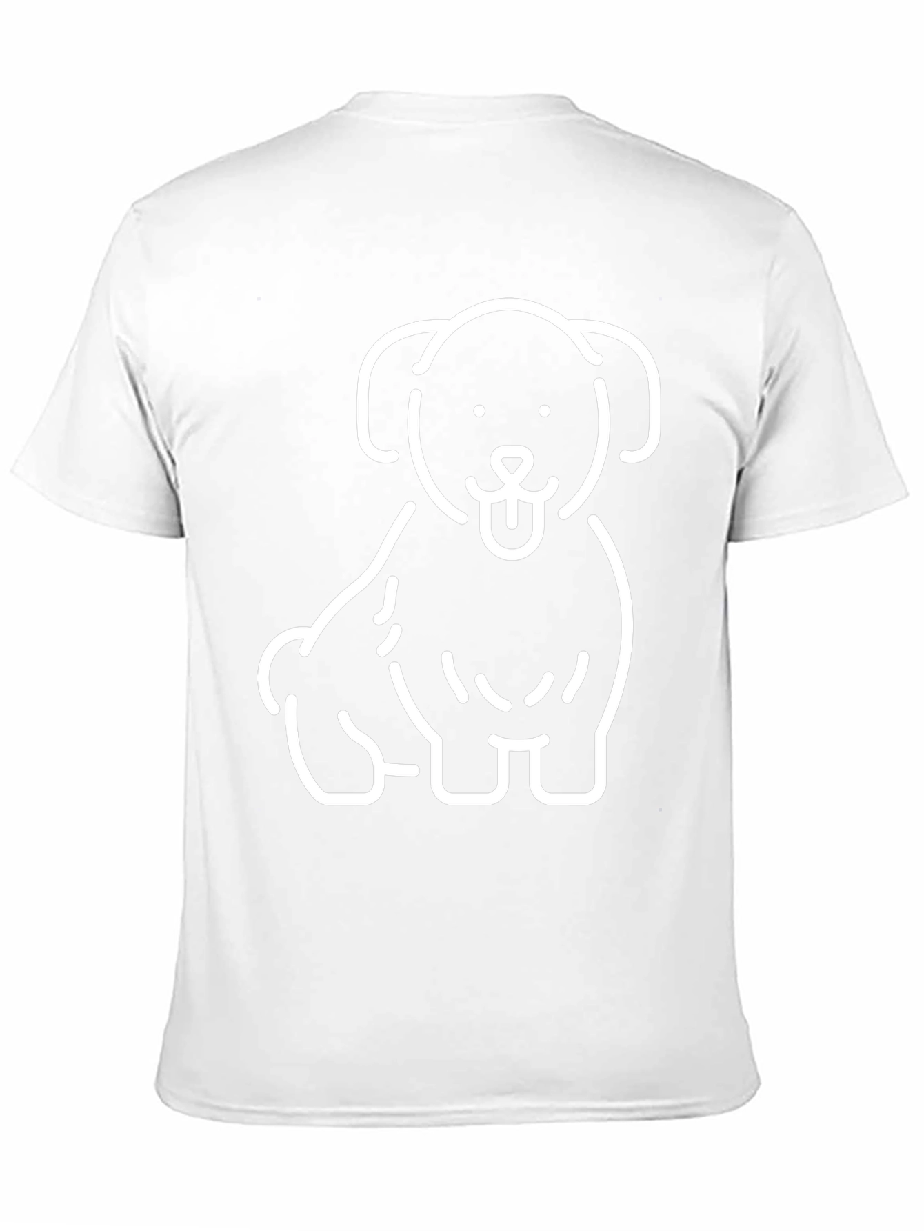 Camiseta Negra con Diseño de Perrito Blanco