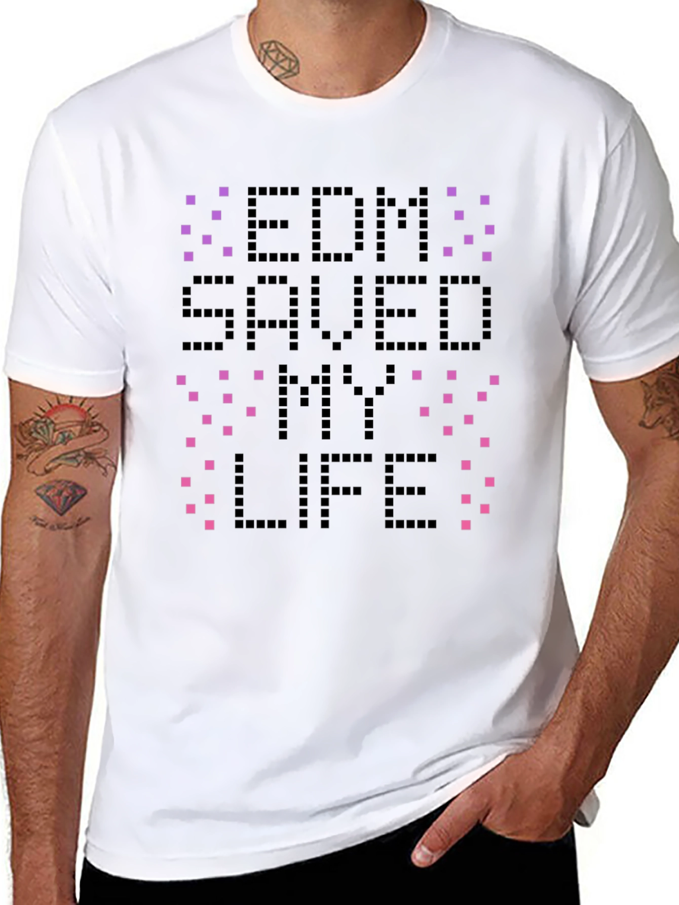 Camiseta Negra EDM Saved My Life