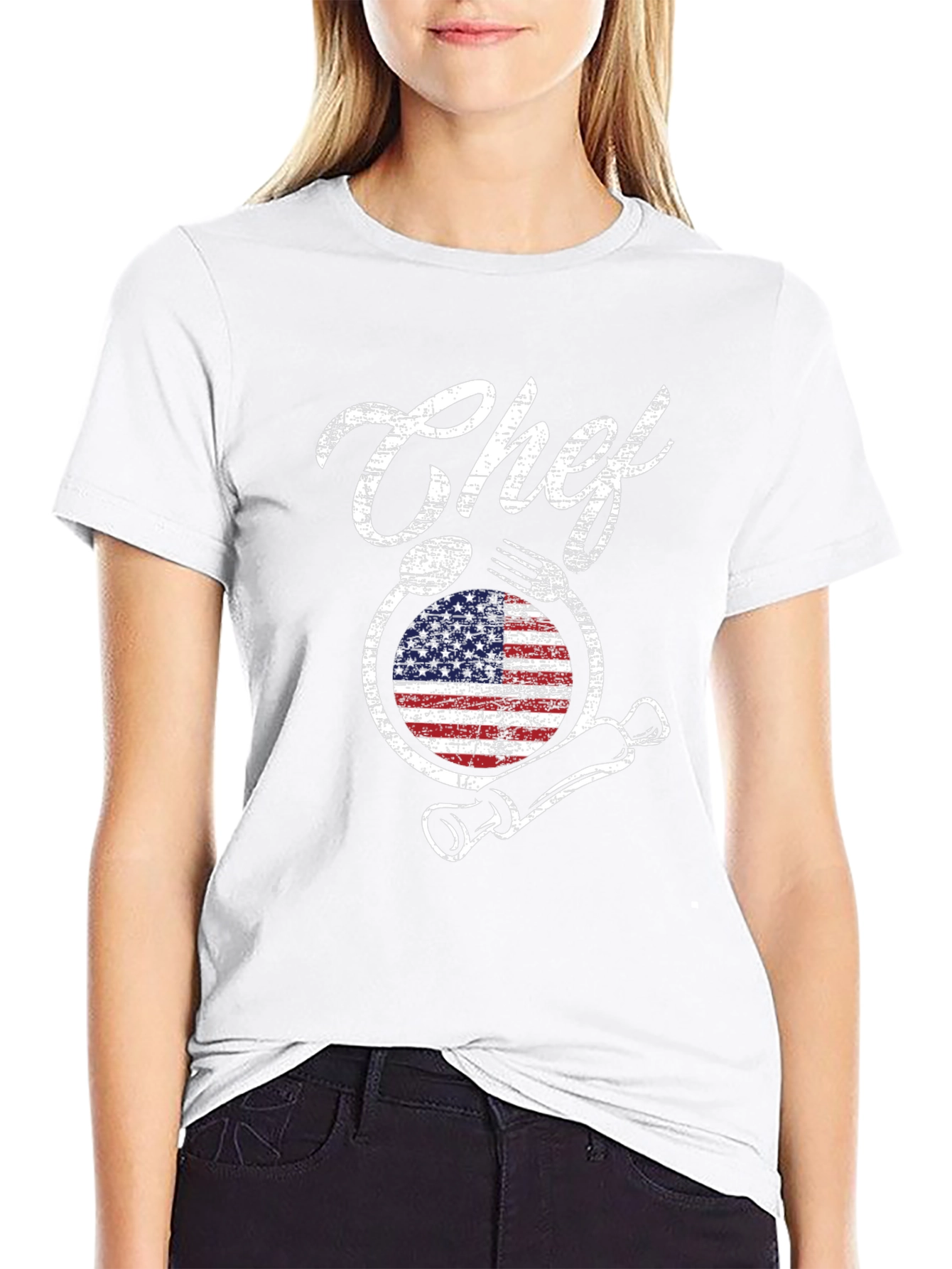 Camiseta Chef Americana - Diseño Culinario Patriótico