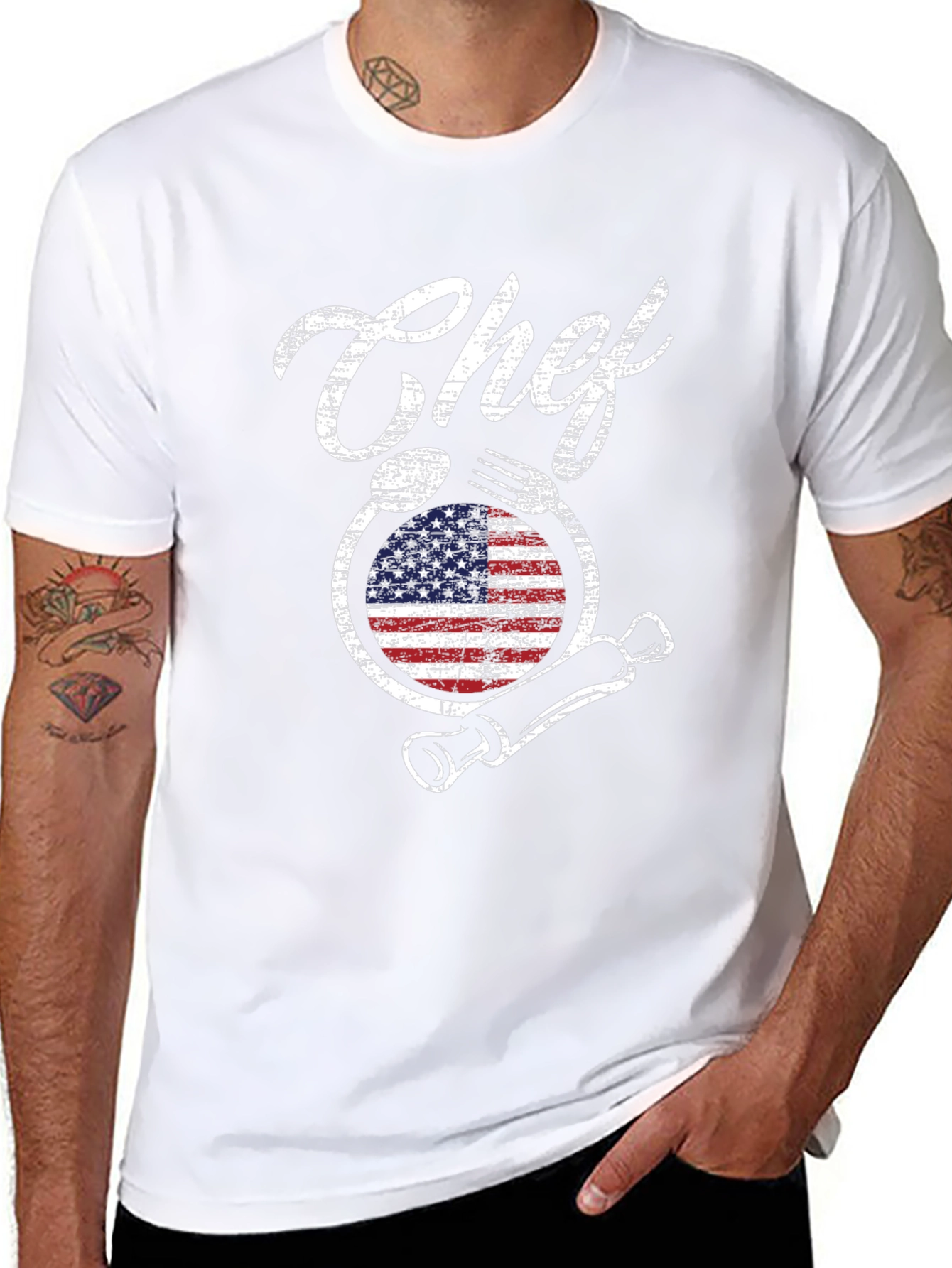 Camiseta Chef Americana - Diseño Culinario Patriótico