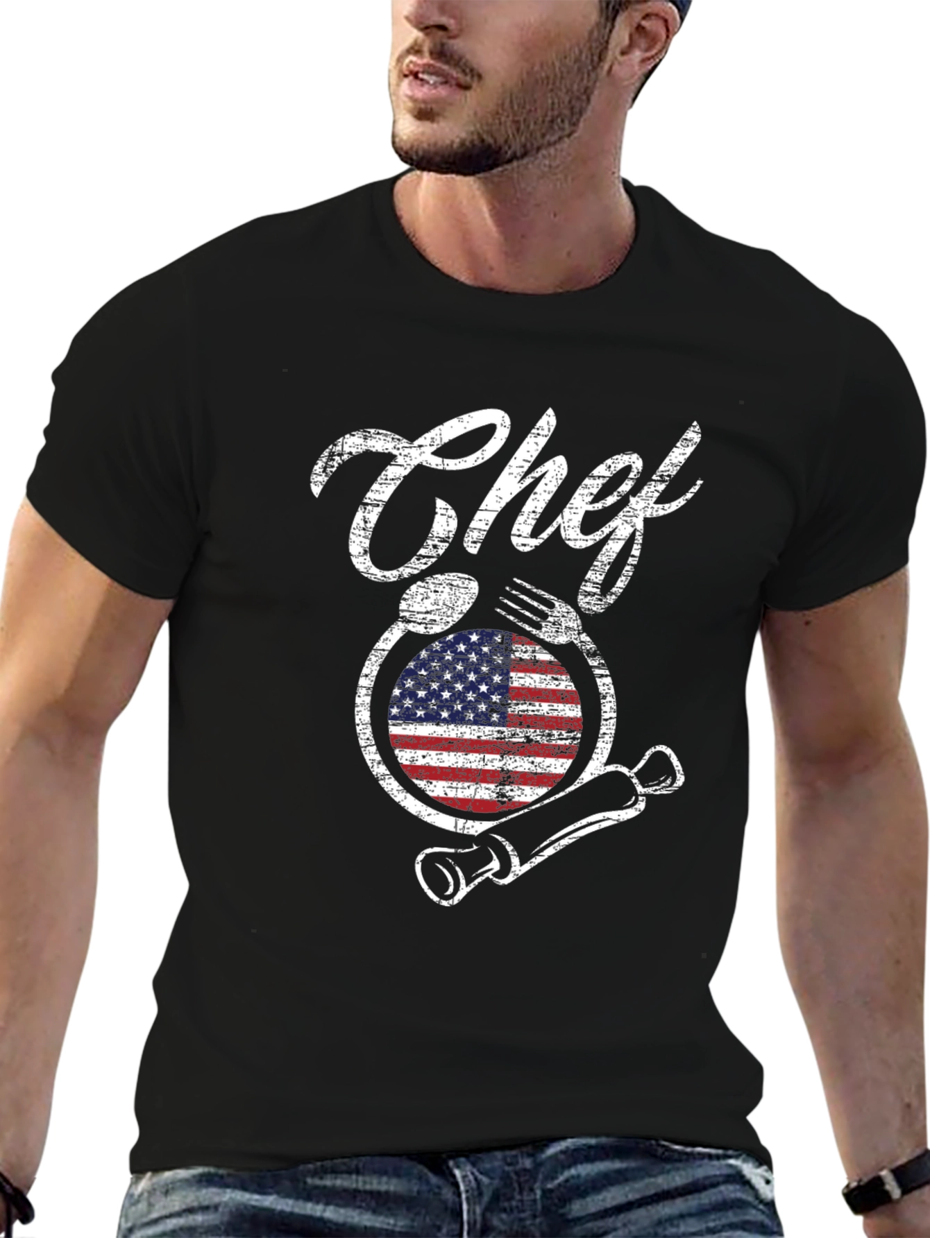 Camiseta Chef Americana - Diseño Culinario Patriótico