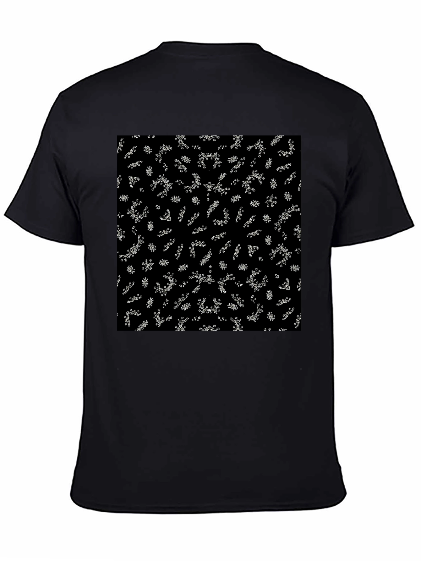 Camiseta Negra Estampado Abstracto Floral