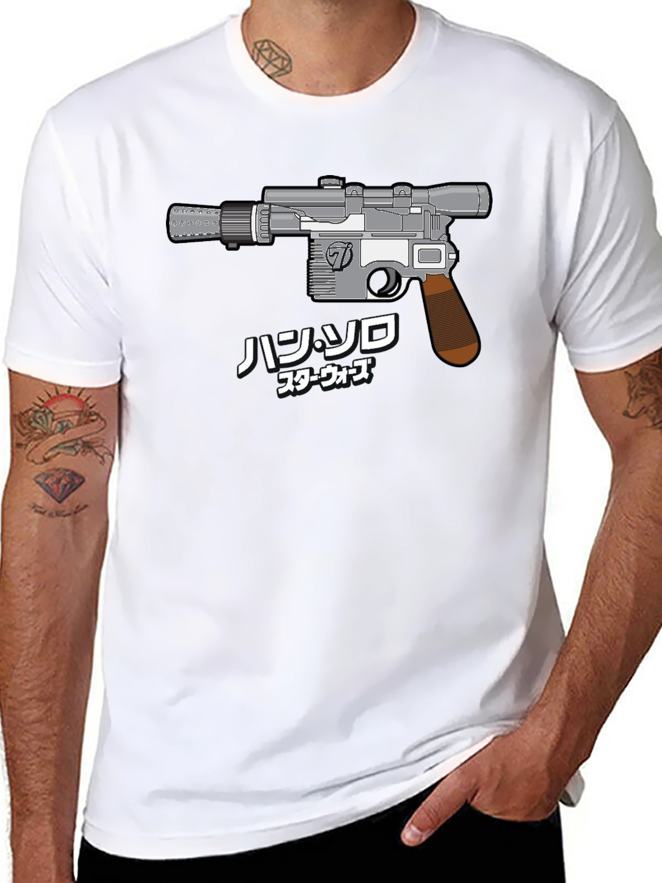 Camiseta Negra Diseño Arma Star Wars