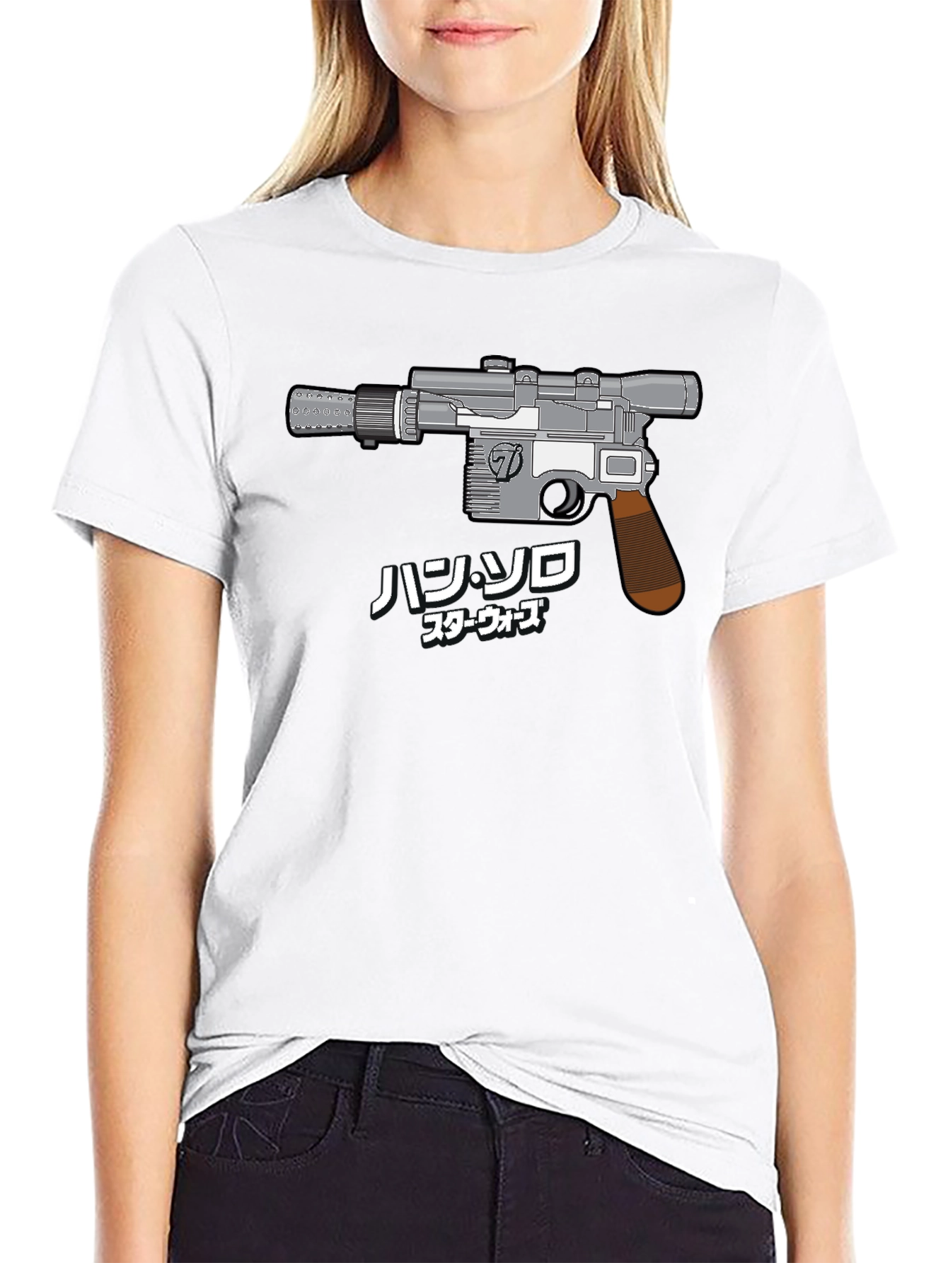 Camiseta Negra Diseño Arma Star Wars