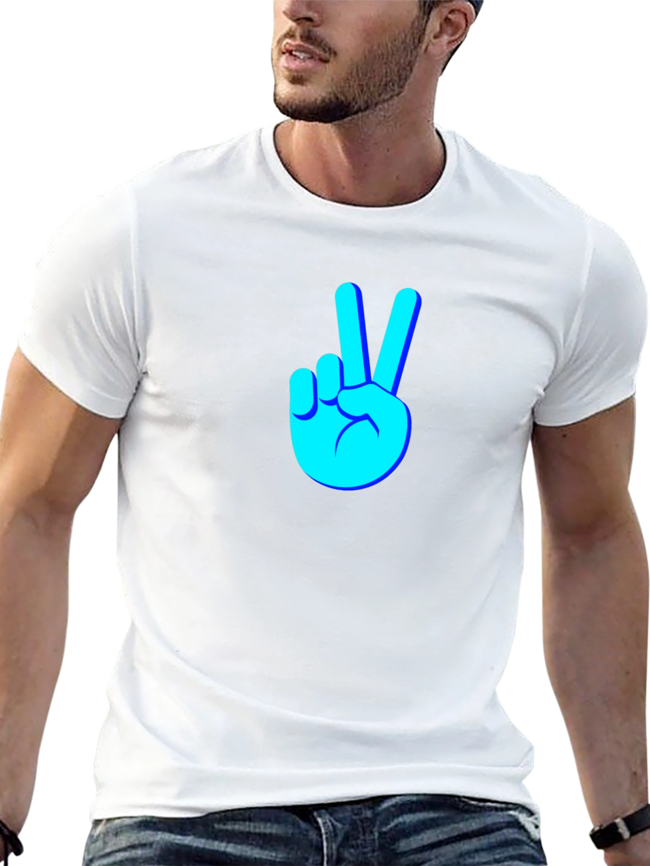 Camiseta Negra con Diseño de Paz y Amor