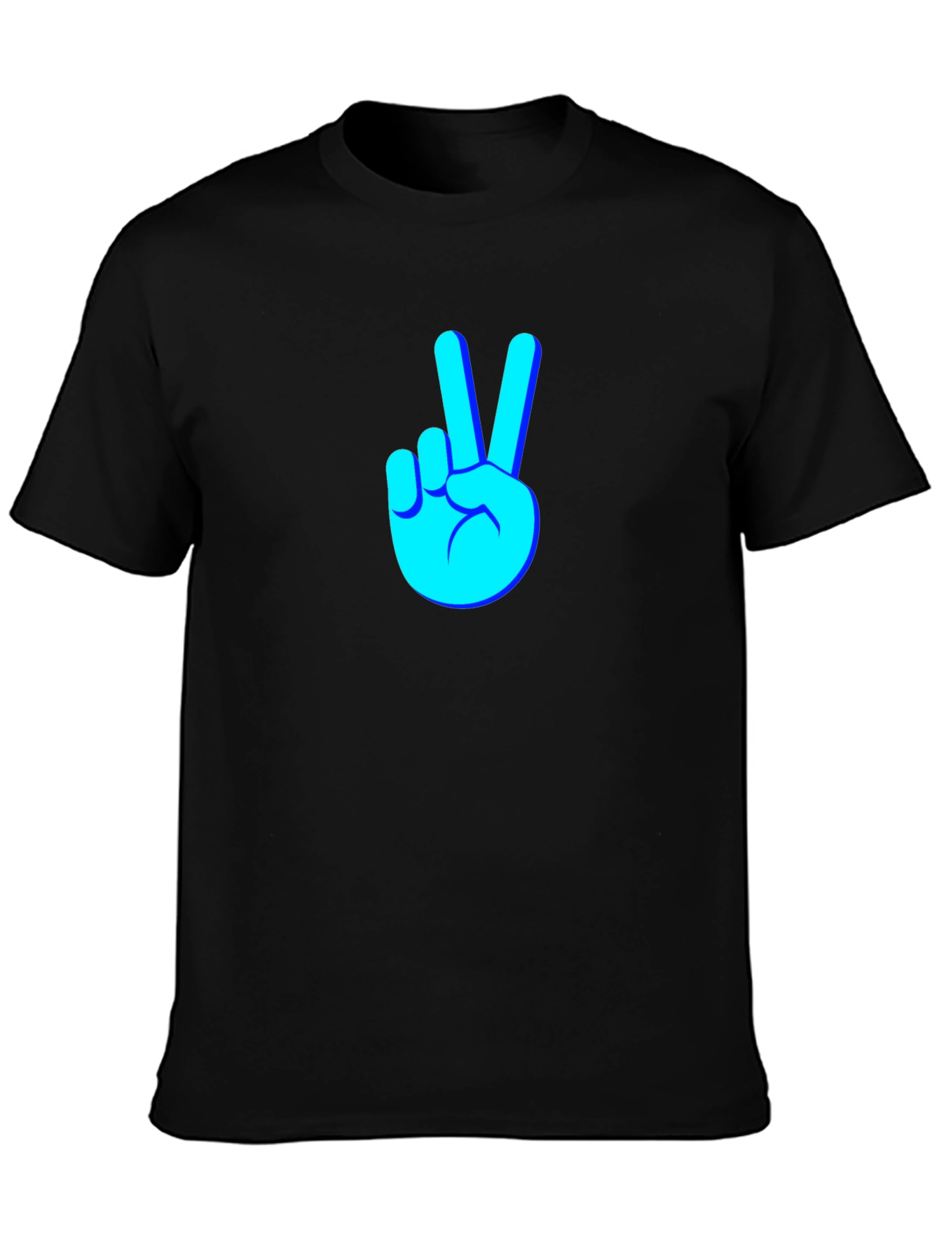 Camiseta Negra con Diseño de Paz y Amor