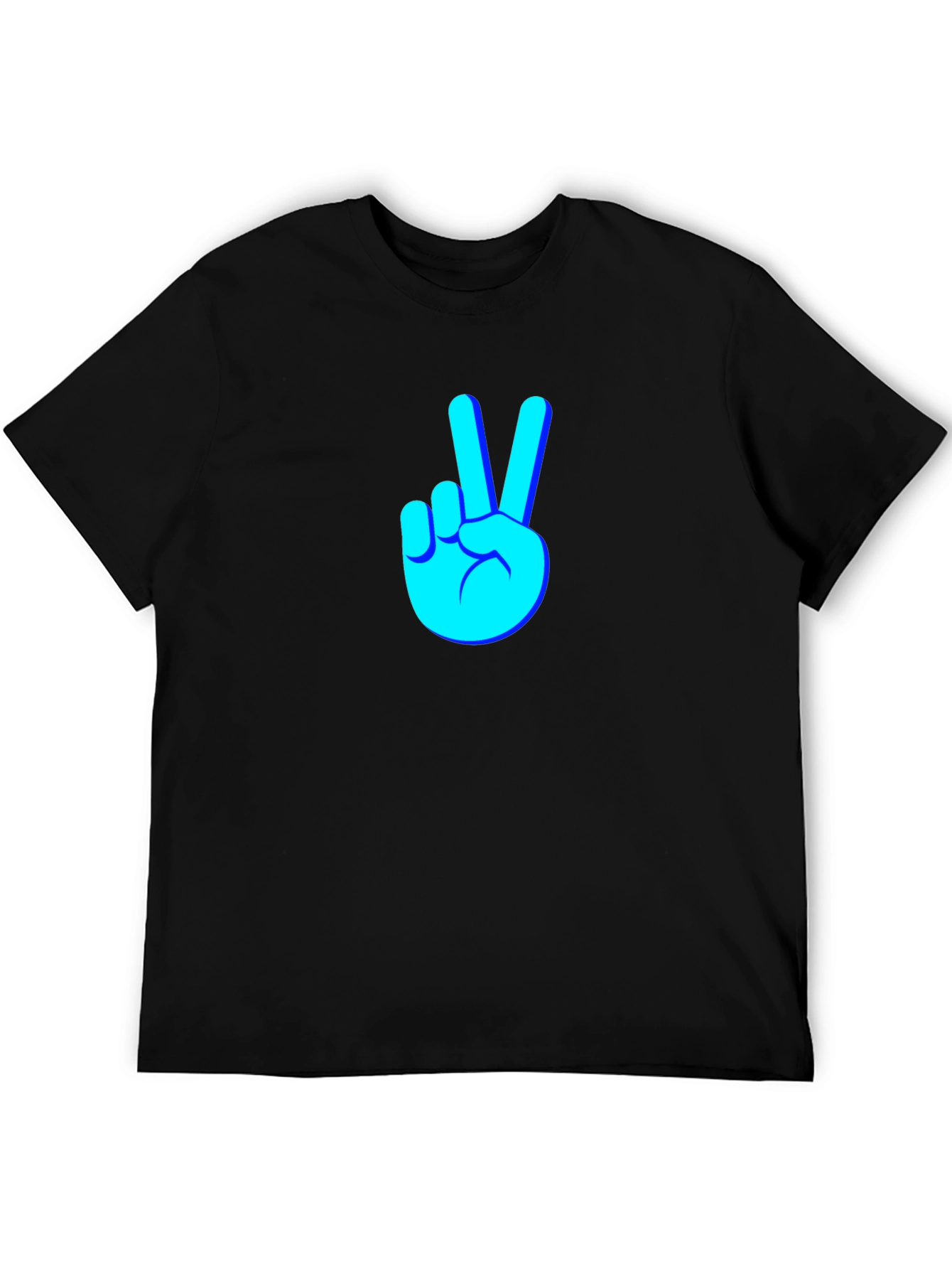 Camiseta Negra con Diseño de Paz y Amor