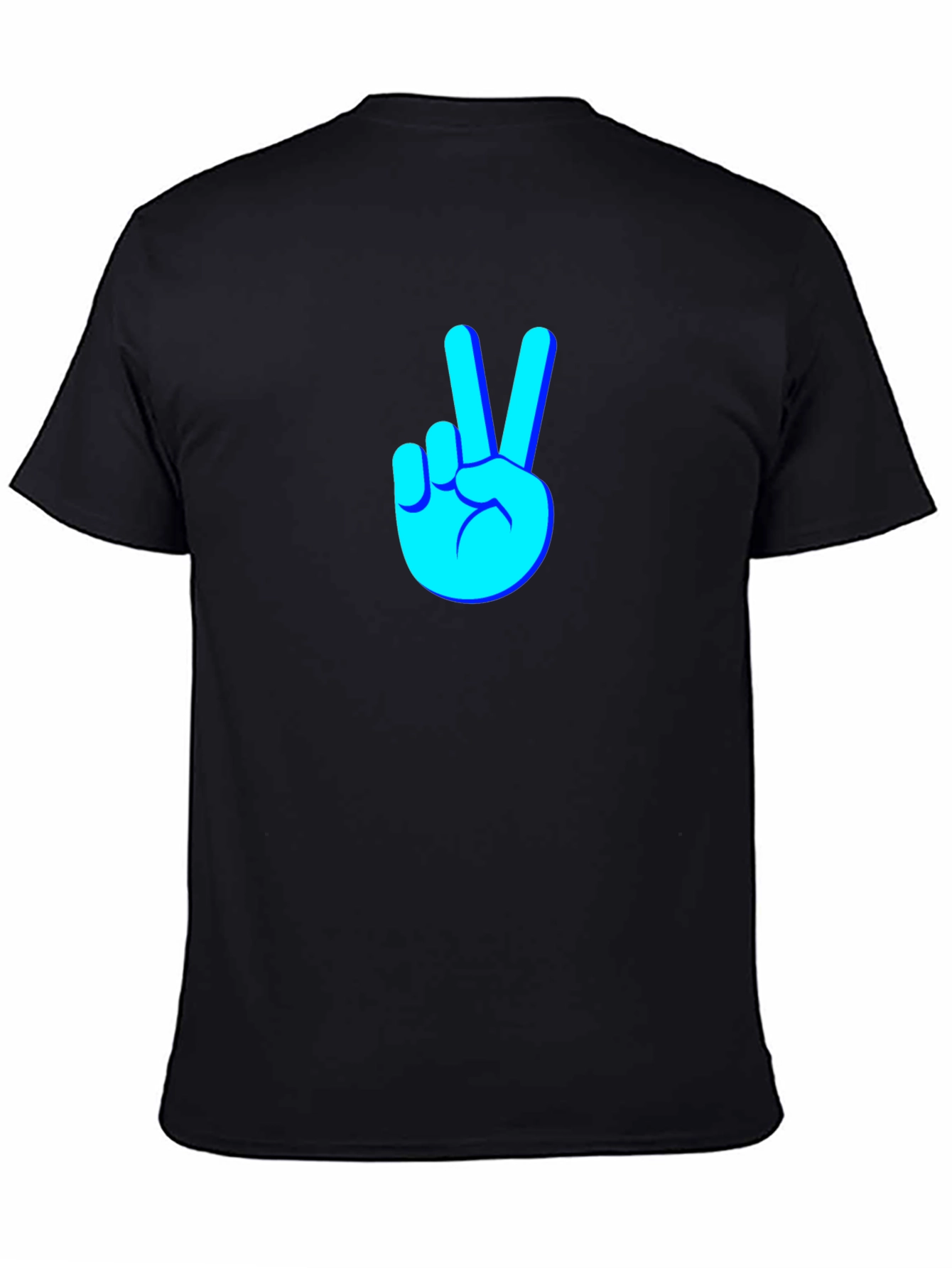 Camiseta Negra con Diseño de Paz y Amor