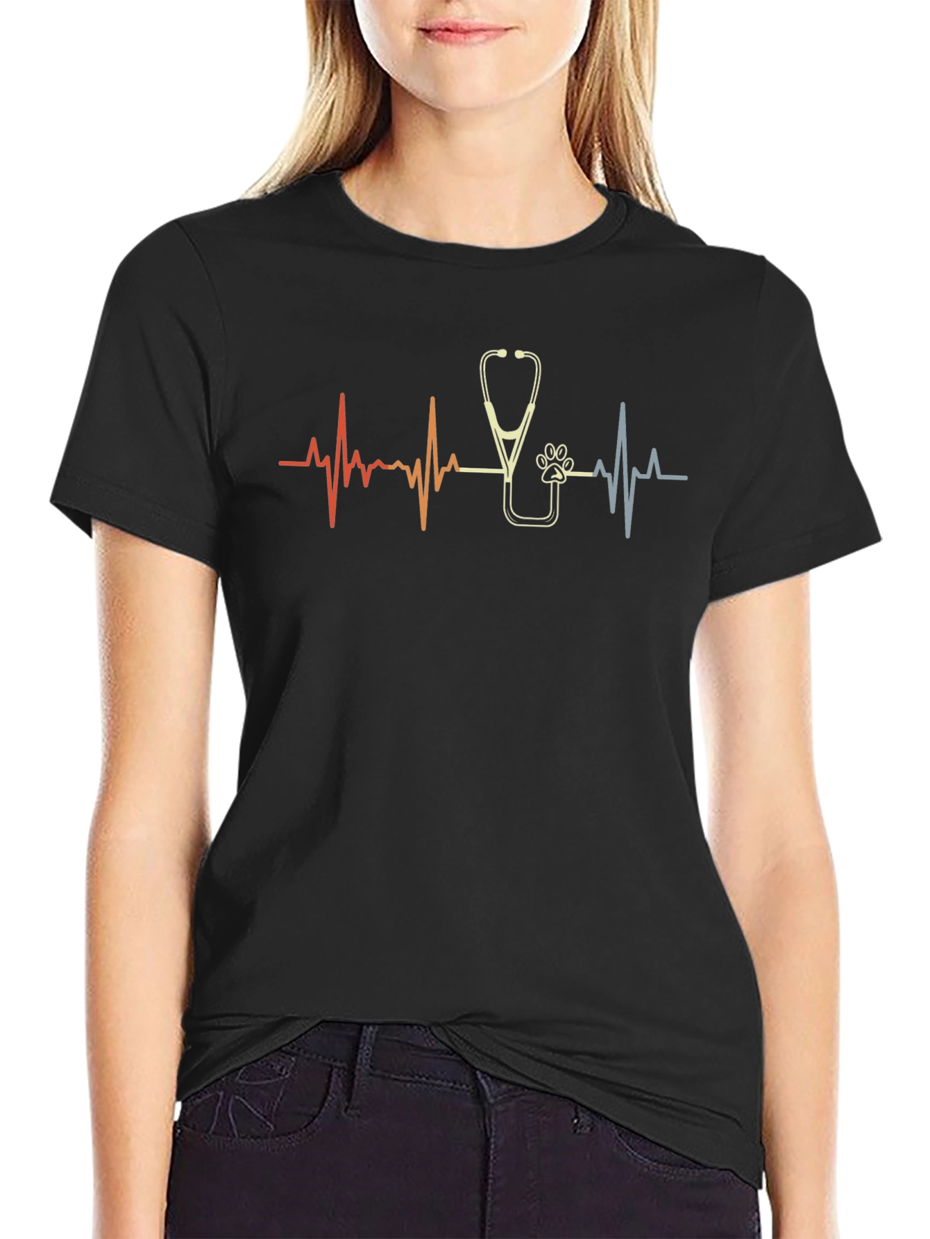 Camiseta Negra Latido Veterinaria