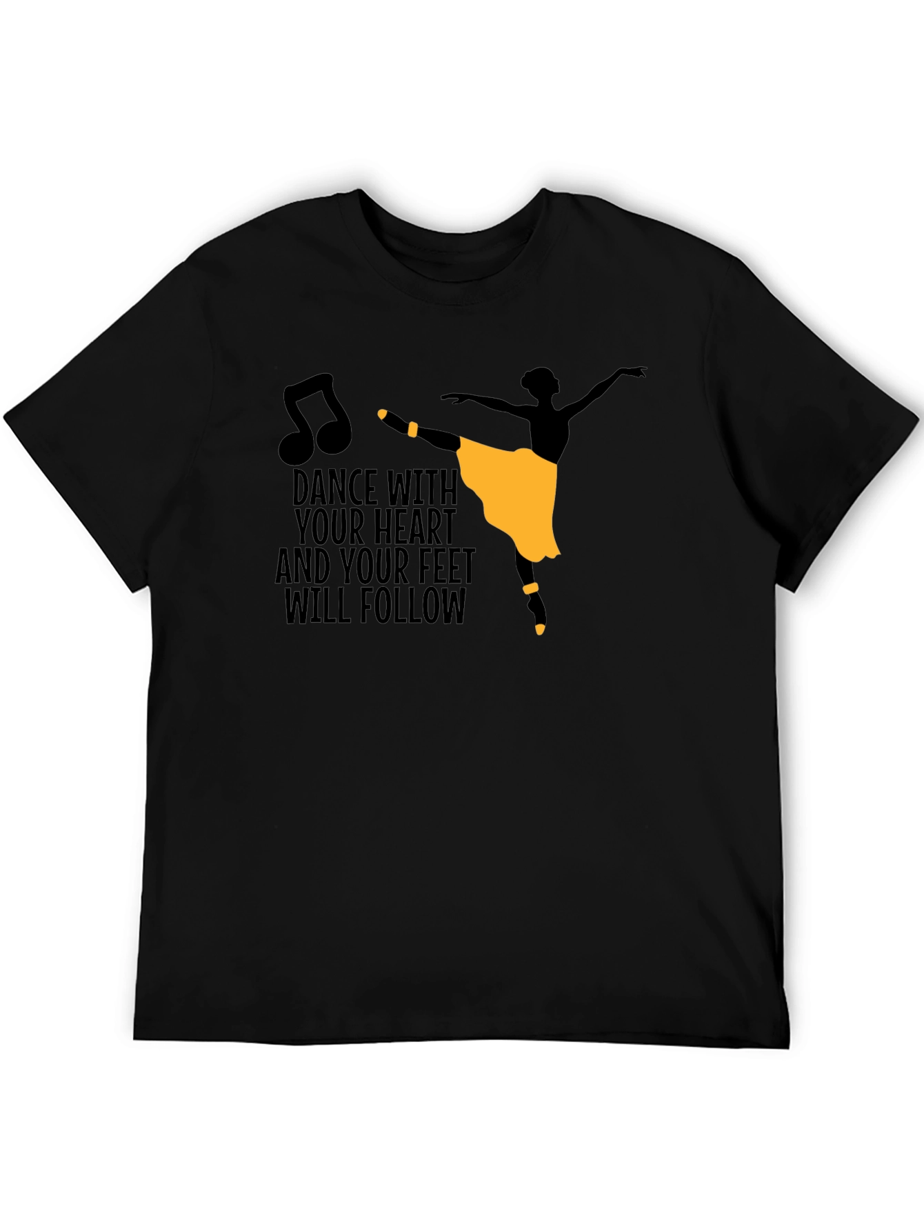Camiseta Negra con Diseño de Bailarina