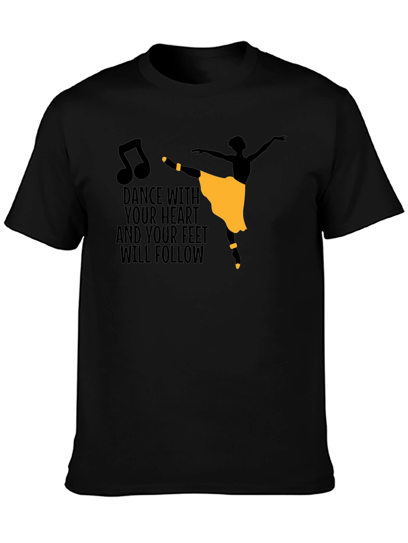 Camiseta Negra con Diseño de Bailarina