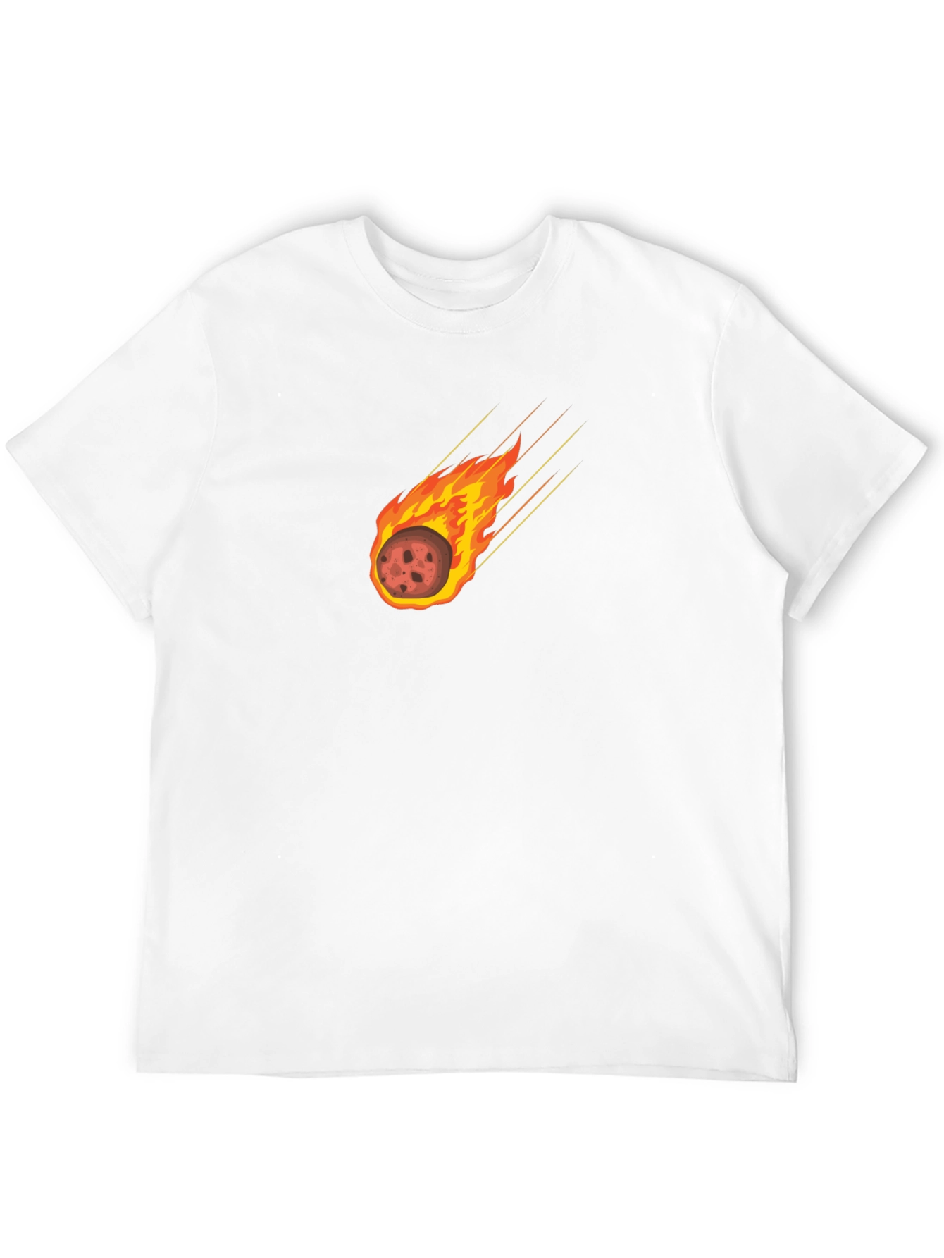 Camiseta Negra con Diseño de Meteoro en Llamas