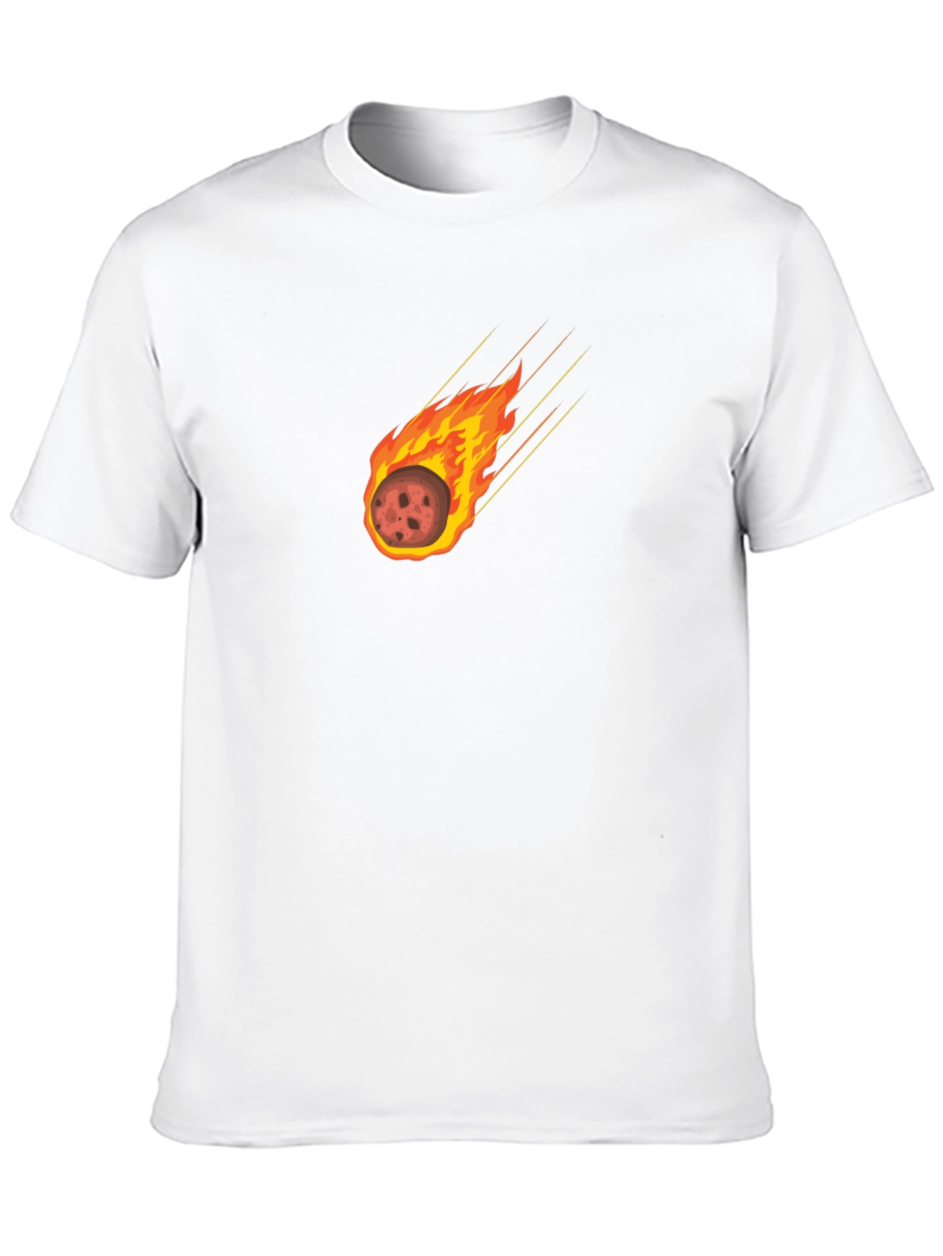 Camiseta Negra con Diseño de Meteoro en Llamas