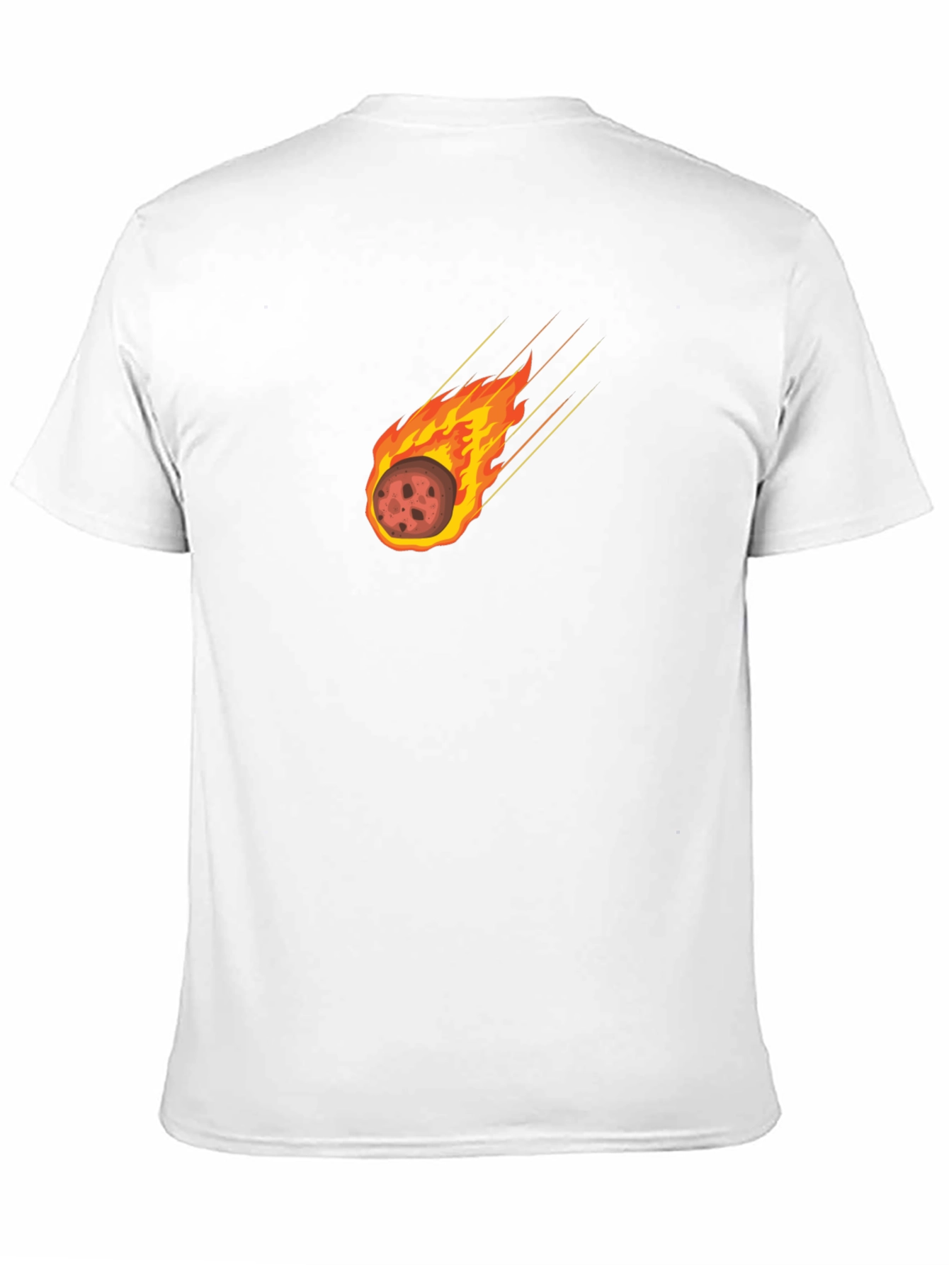 Camiseta Negra con Diseño de Meteoro en Llamas