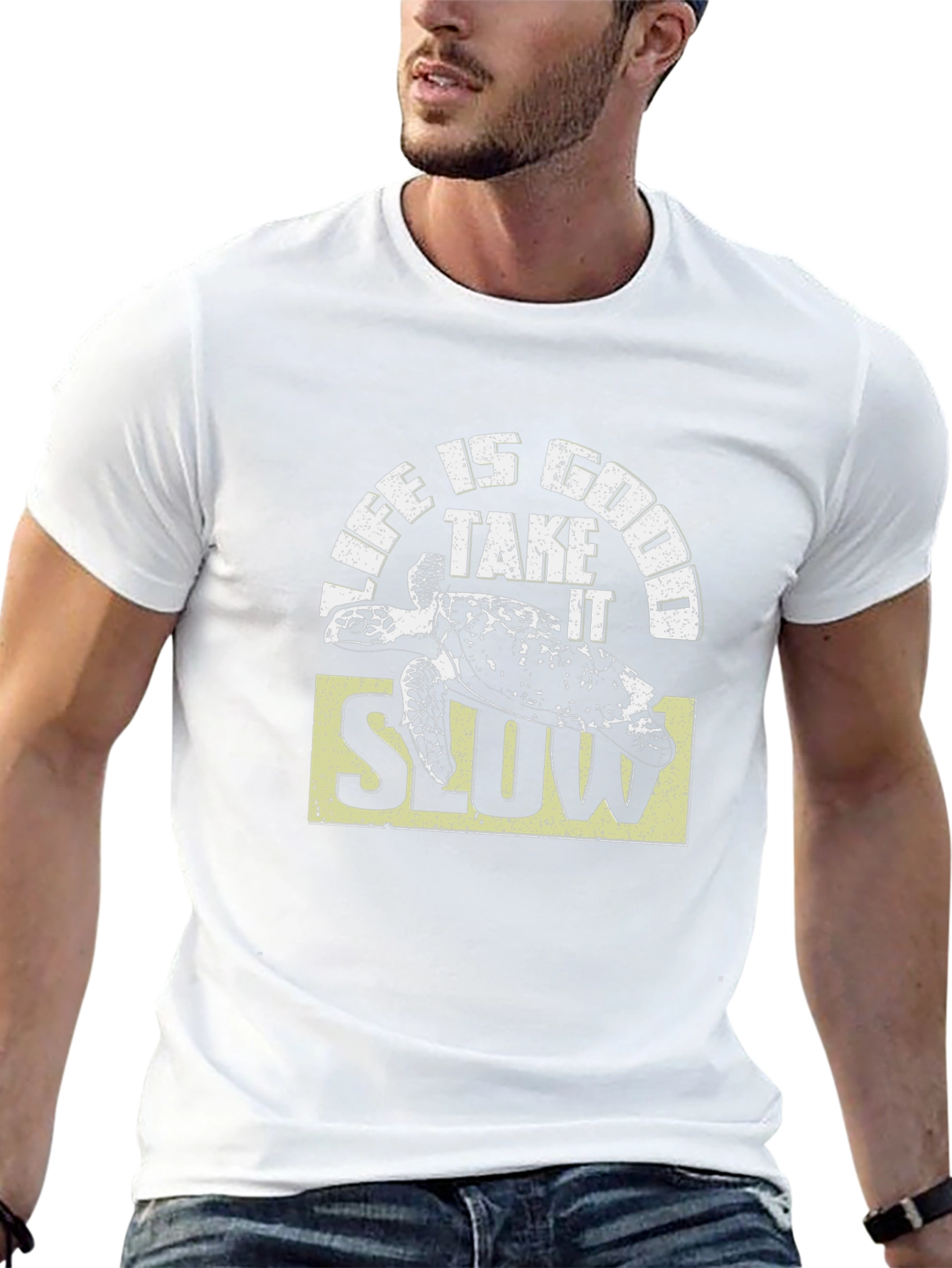 Camiseta Negra Life is Good con Tortuga