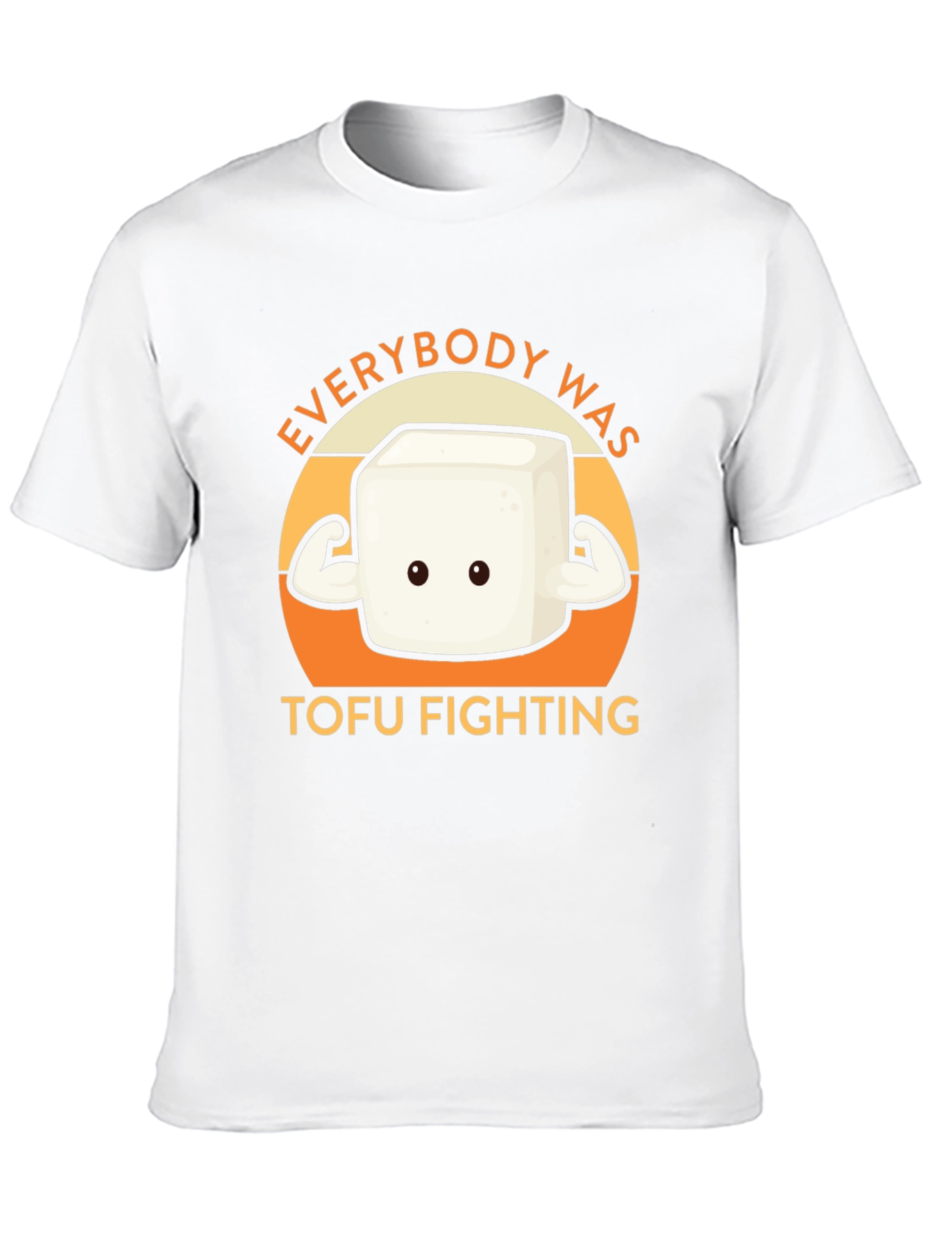 Camiseta Negra con Diseño Tofu Musculoso - Lucha Vegana