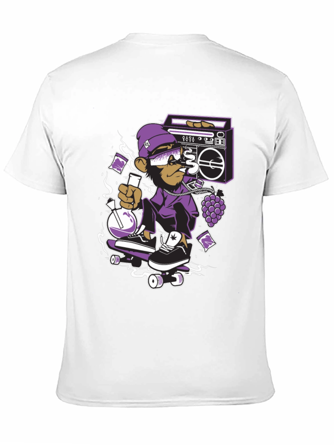 Camiseta Negra con Mono Skater y Estilo Urbano