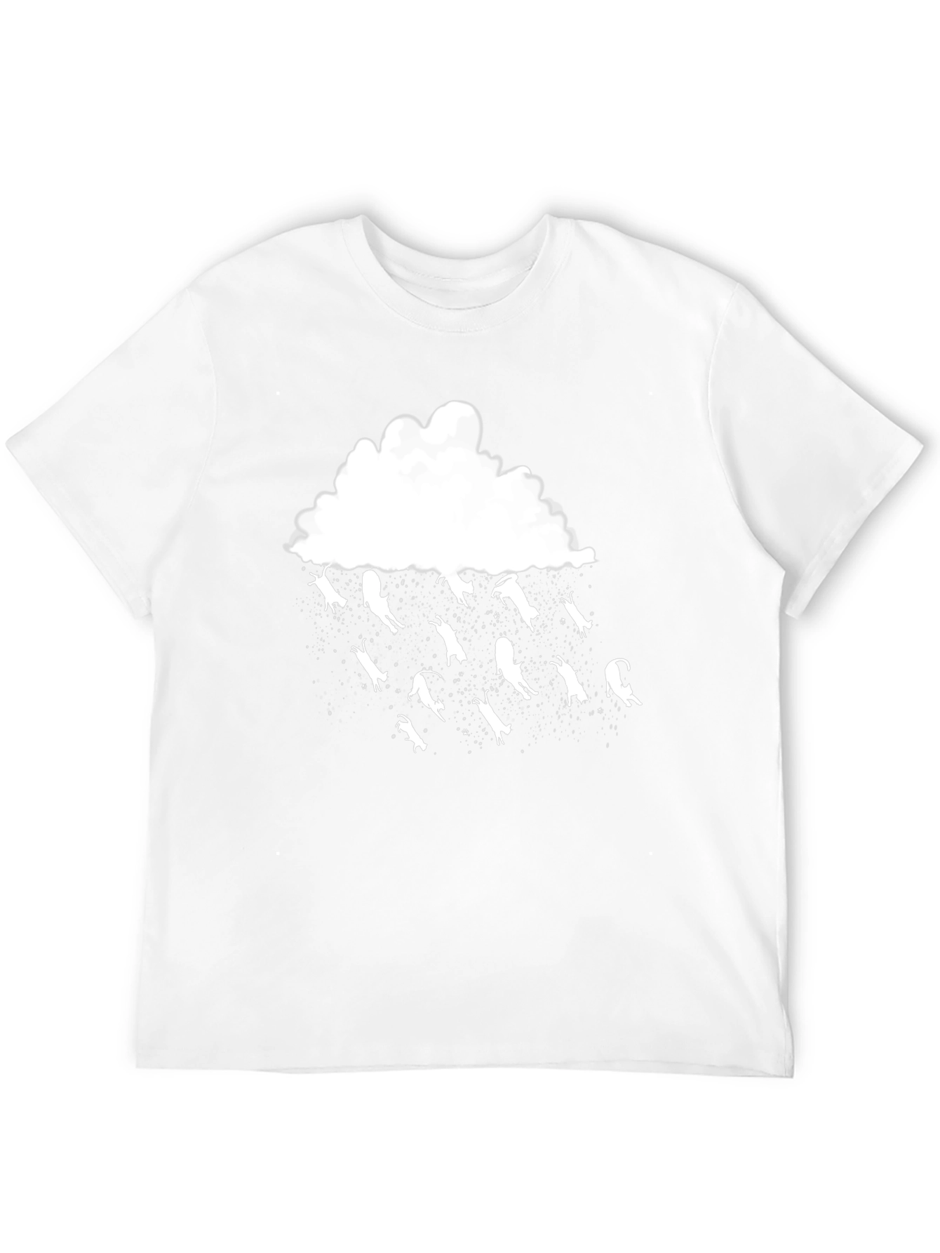Camiseta Negra Lluvia de Gatos Divertida y Original