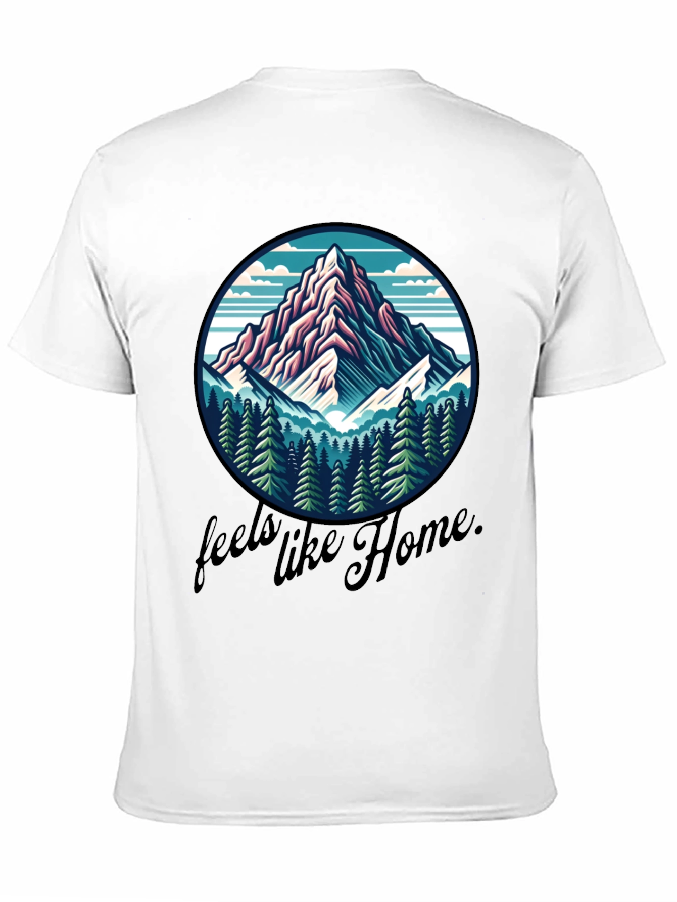 Camiseta Negra Se Siente como en Casa Montaña