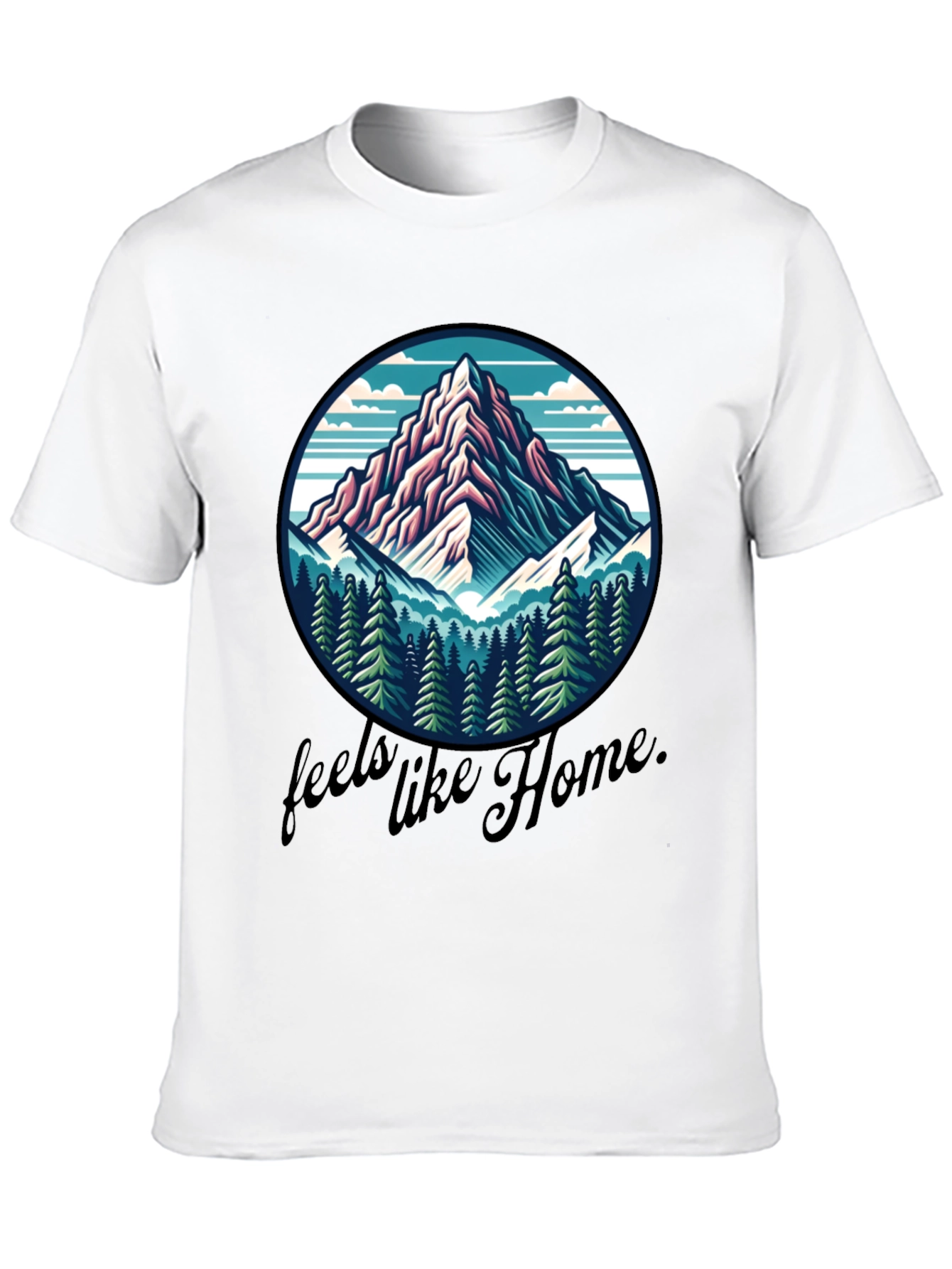 Camiseta Negra Se Siente como en Casa Montaña