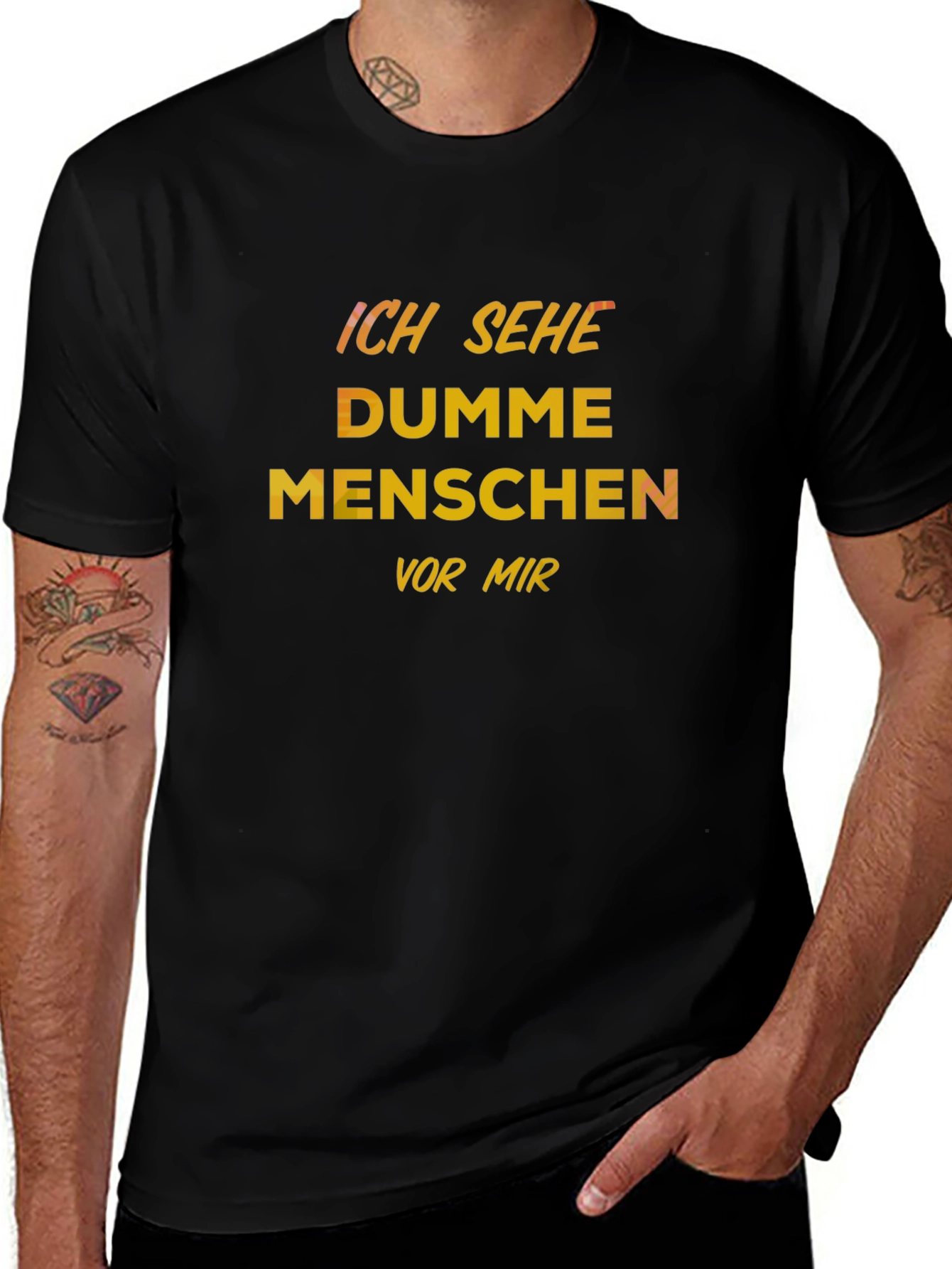 Camiseta Negra con Texto Veo Gente Tonta