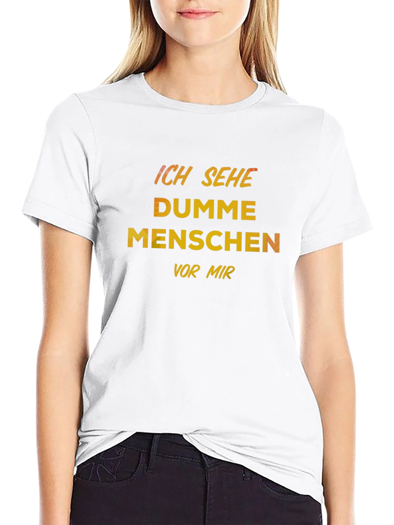 Camiseta Negra con Texto Veo Gente Tonta