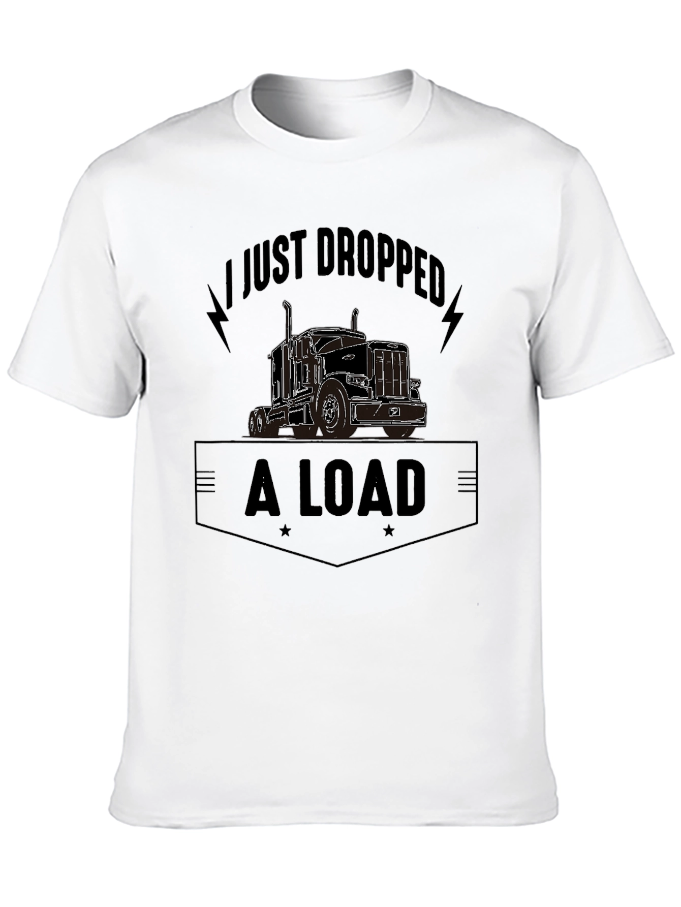 Camiseta Negra con Diseño de Camión y Frase Divertida