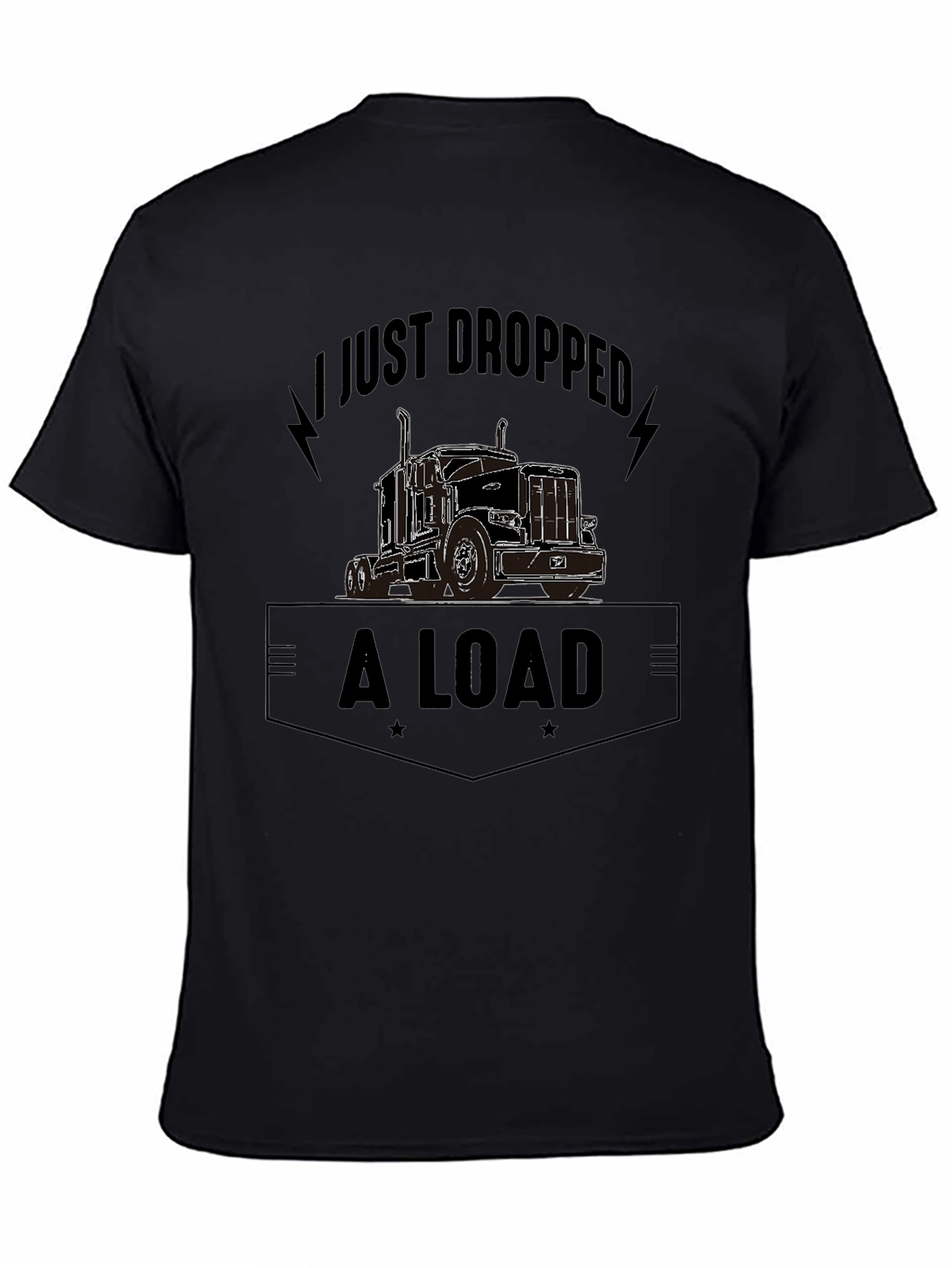 Camiseta Negra con Diseño de Camión y Frase Divertida