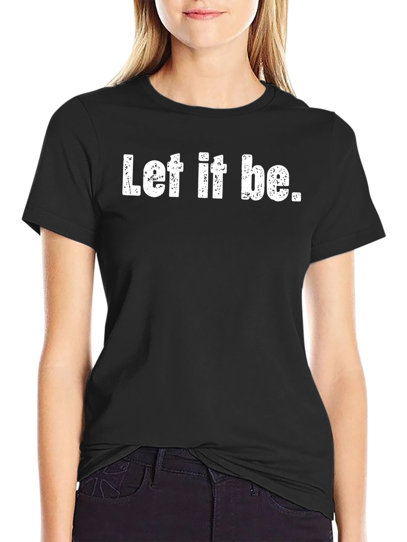 Camiseta Negra Let it be para Hombre